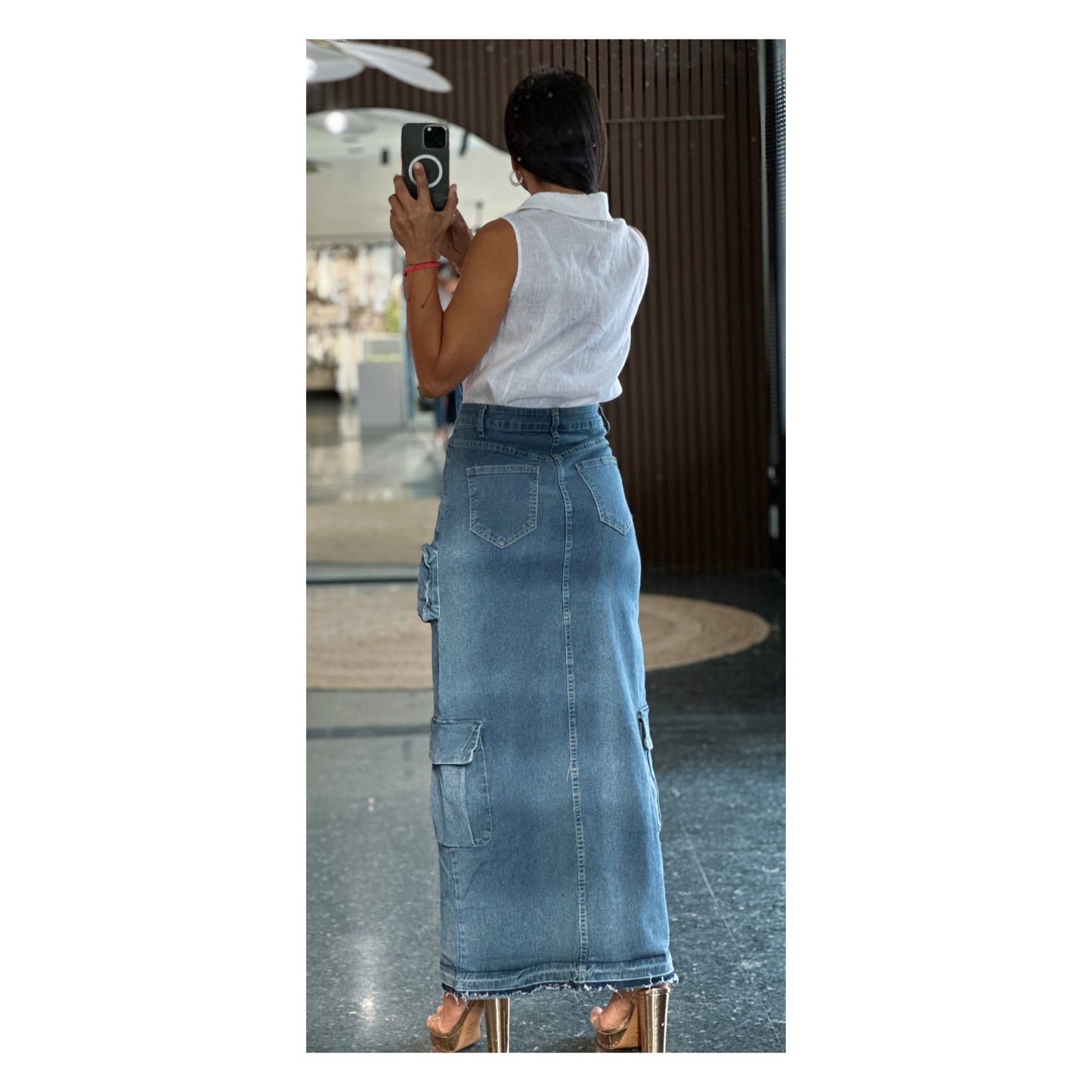 White Linen Neck Top