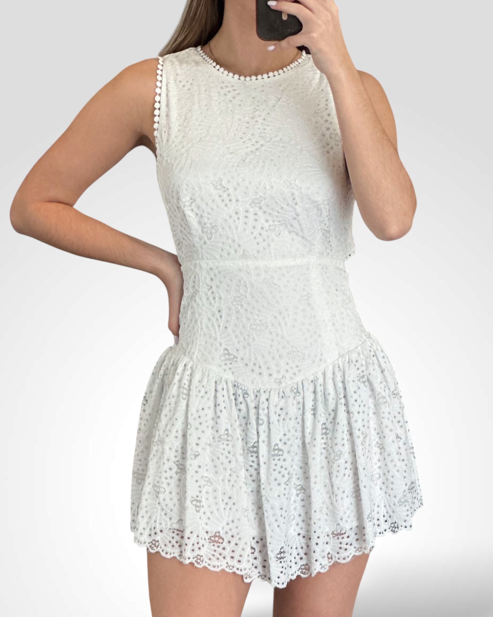 Open Back Lace Mini Dress