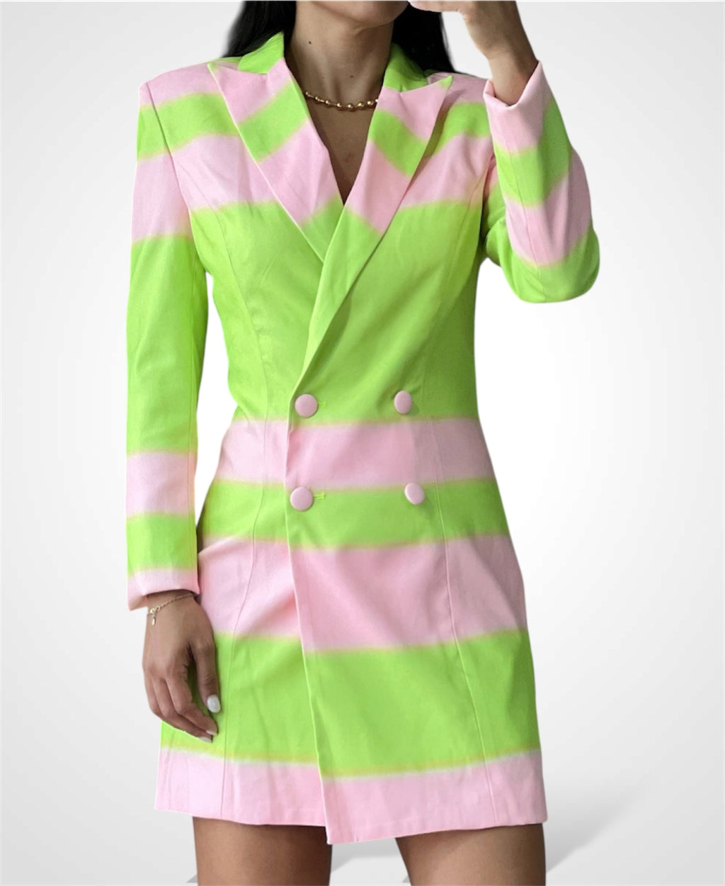 Notched Neck Blazer Dress