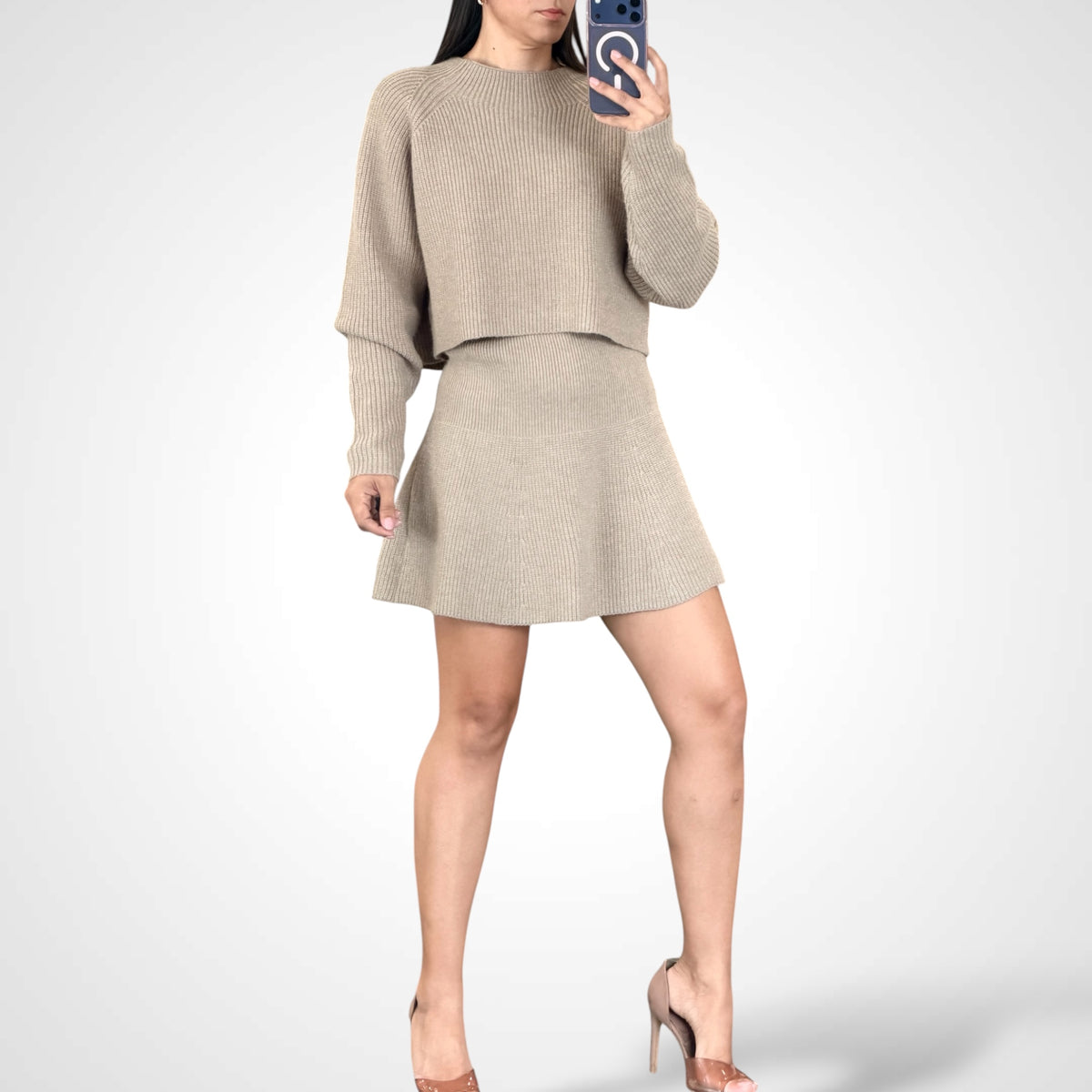 Mocha Flare Skirt Set-1