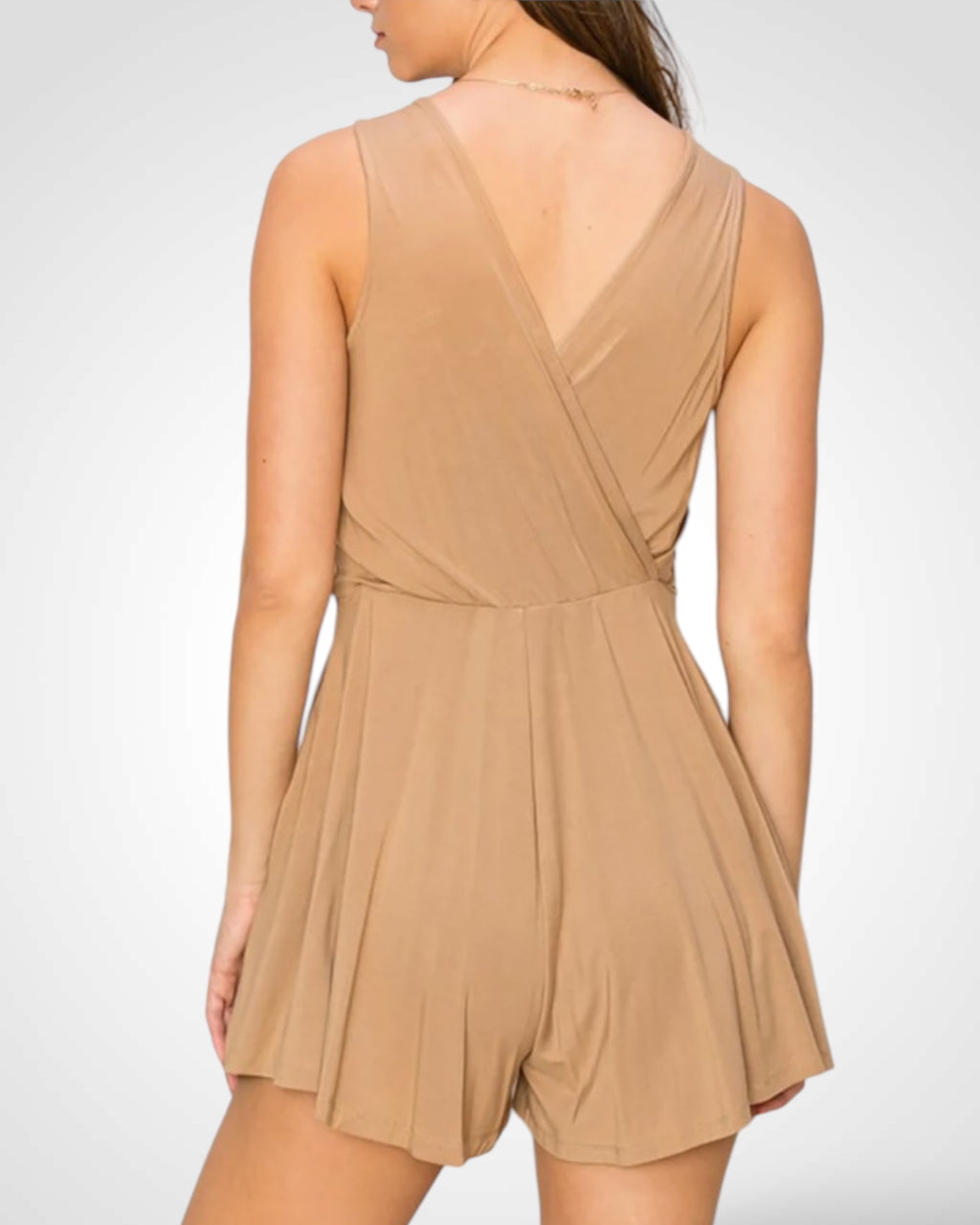 V NECK SLEEVELESS WRAP ROMPER