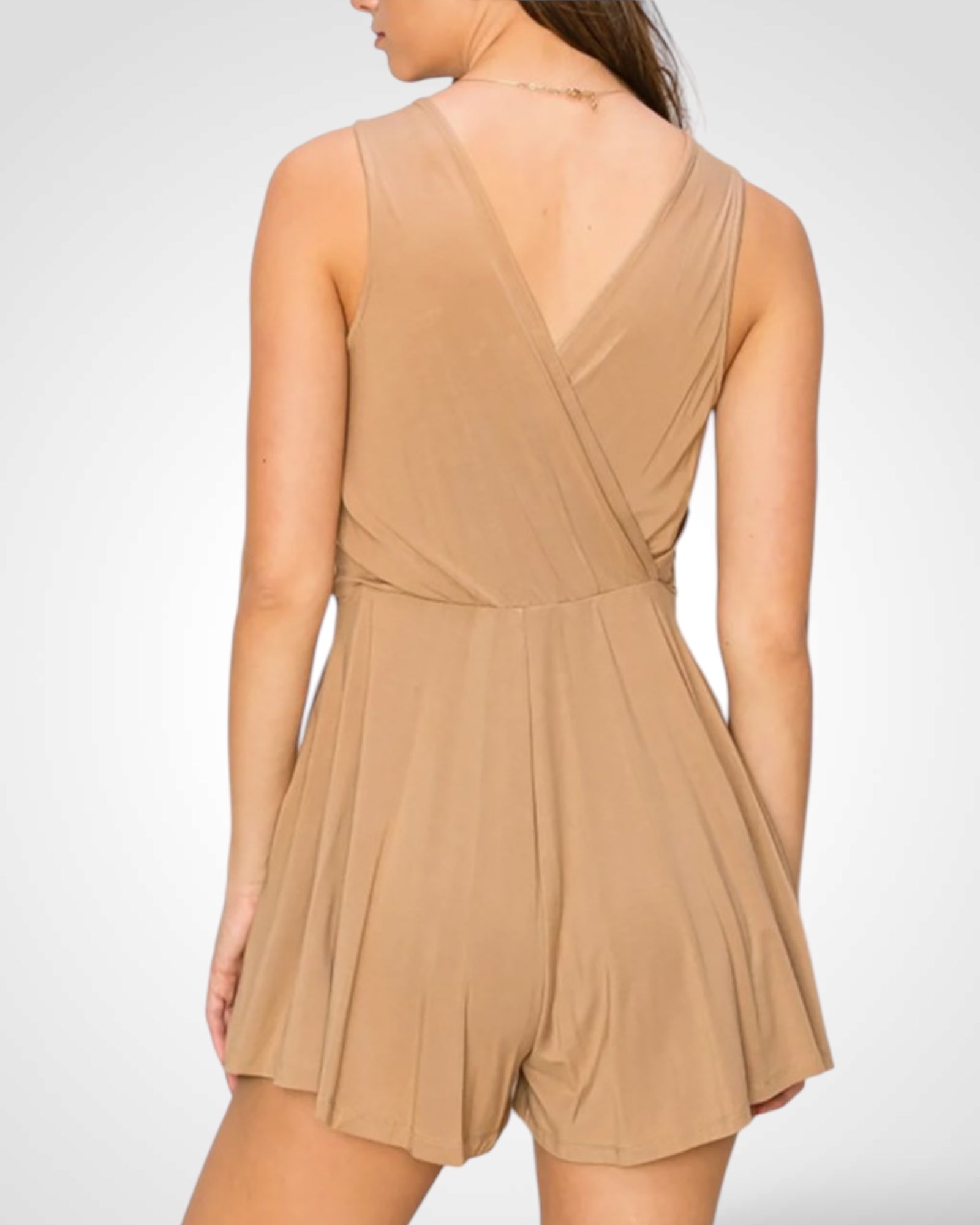 V NECK SLEEVELESS WRAP ROMPER
