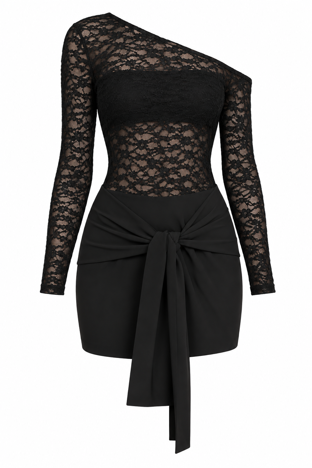 Midnight Lace Mini Dress-4
