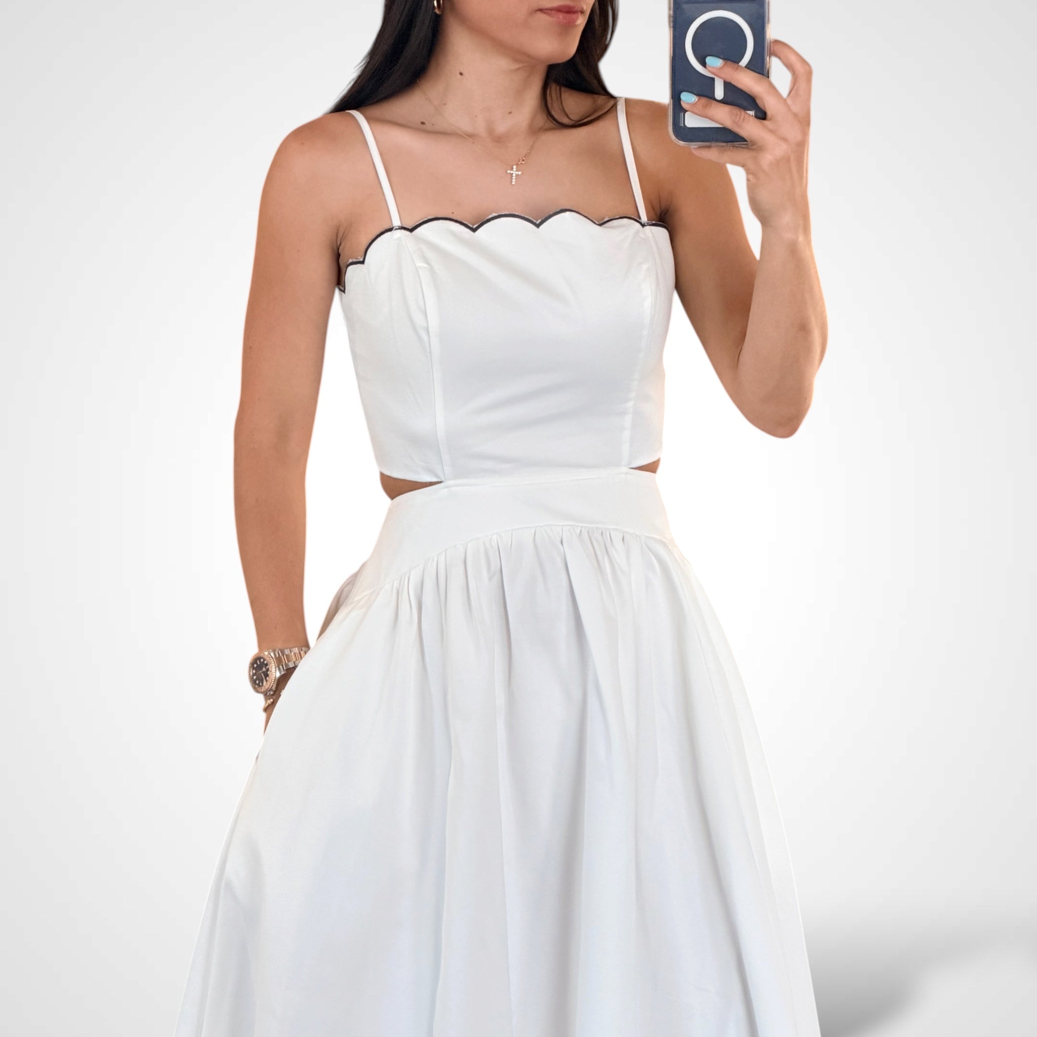 Solid Midi Dress•-2