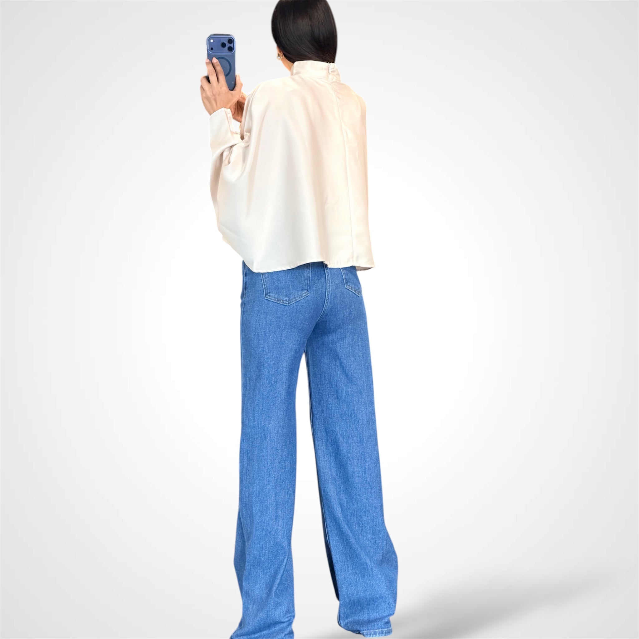 MOCK NECK CAFTAN CROP TOP