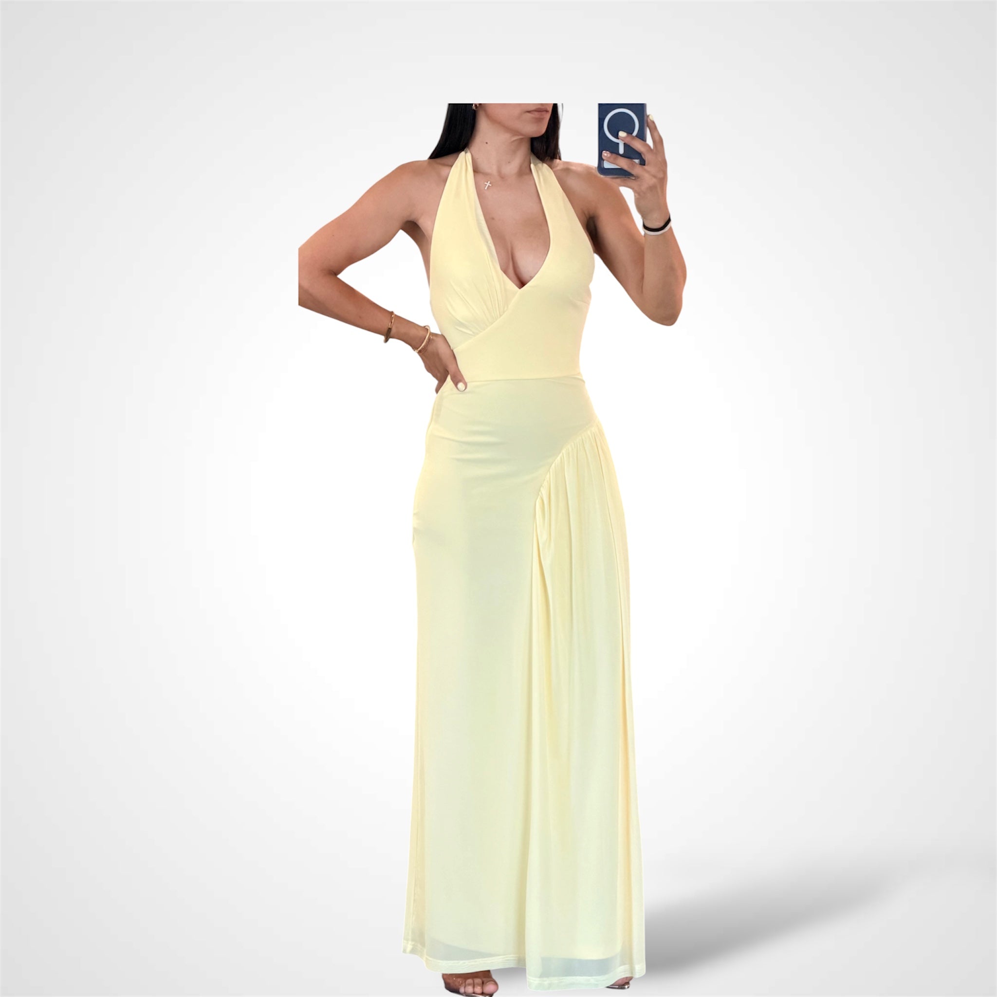 Halter Dreaped Bodice Maxi-1