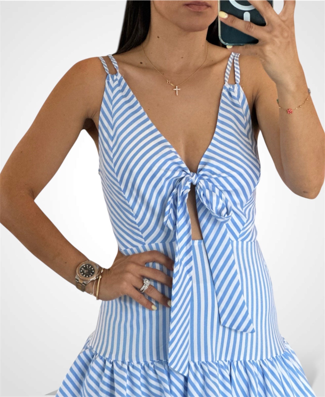 Ruffle Stripe Maxi Dress