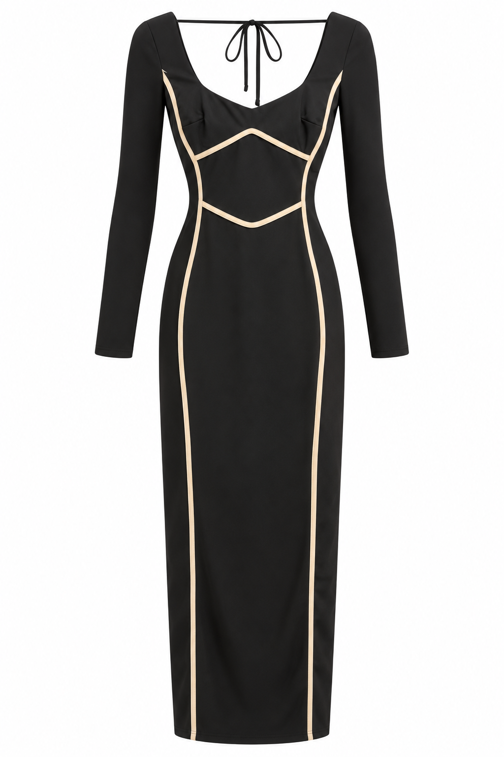Noelle Contrast Long Dress-4