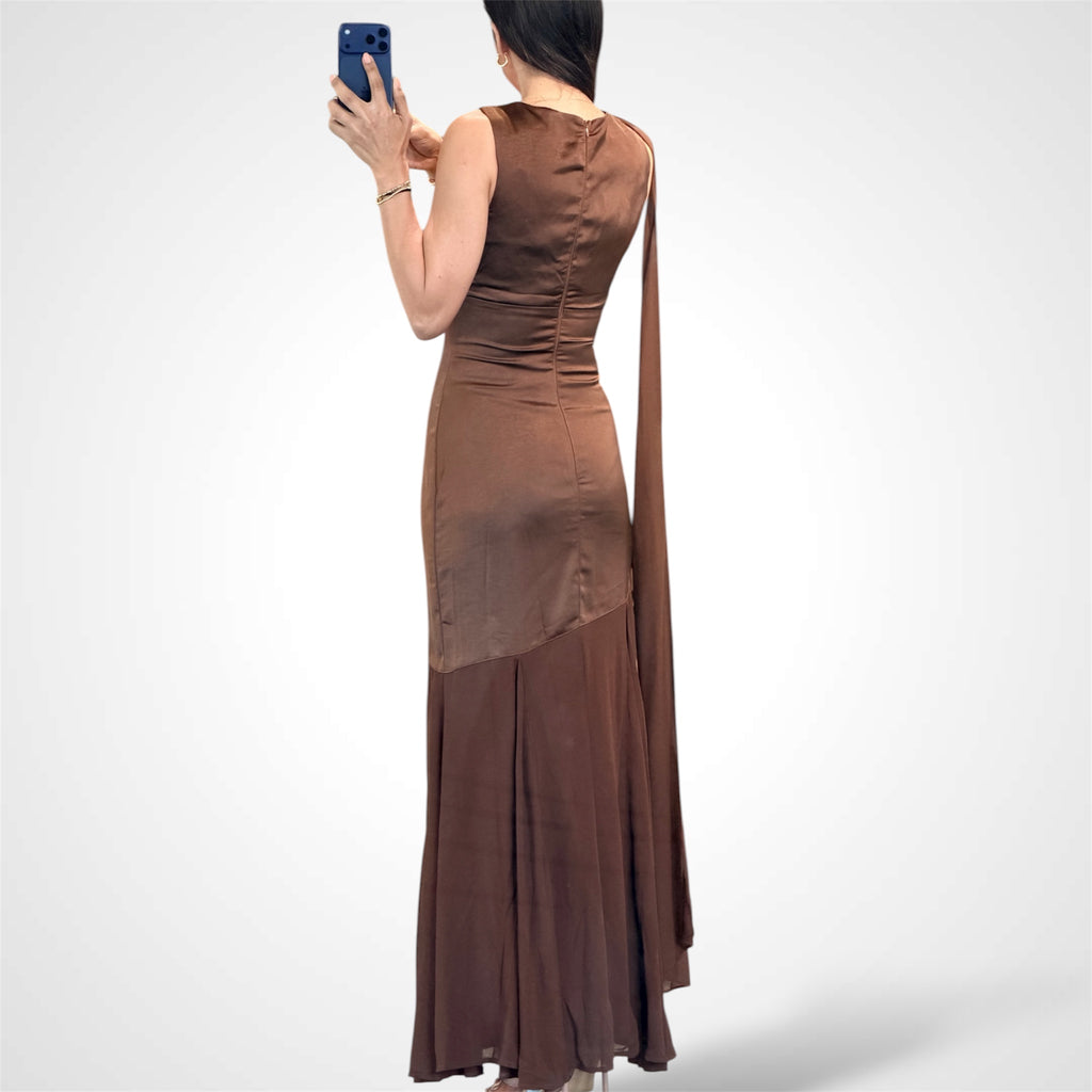CHOCOLATE ELEGANT MAXI DRESS