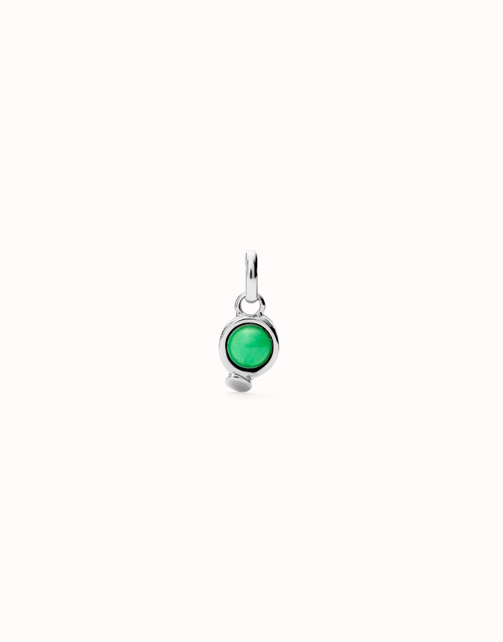 Uno de 50 18K gold-plated charm with green stone.-1