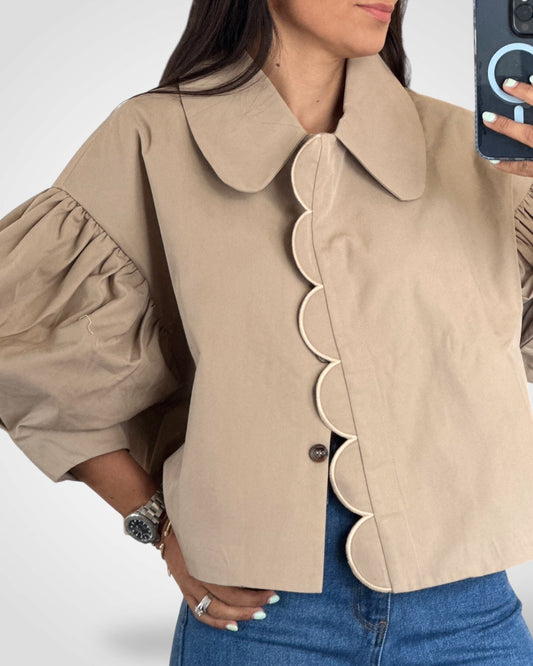 PUFFED SLEEVE PETER PAN COLLAR JACKET