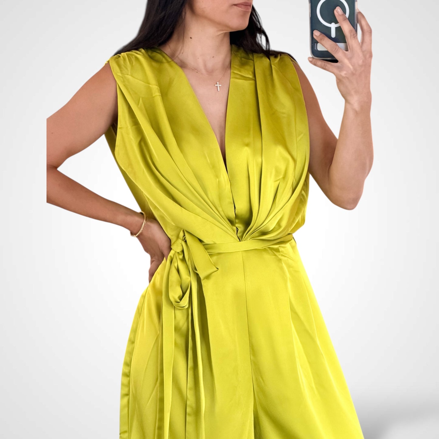 SJ-SATIN TIE JUMPSUIT