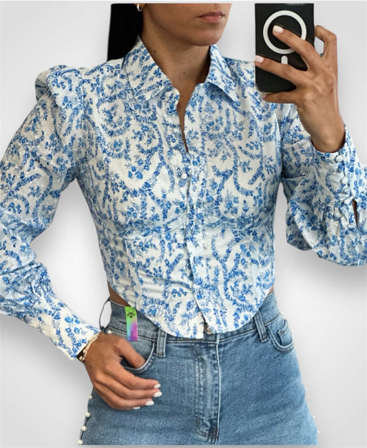 WHITE BLUE TOP