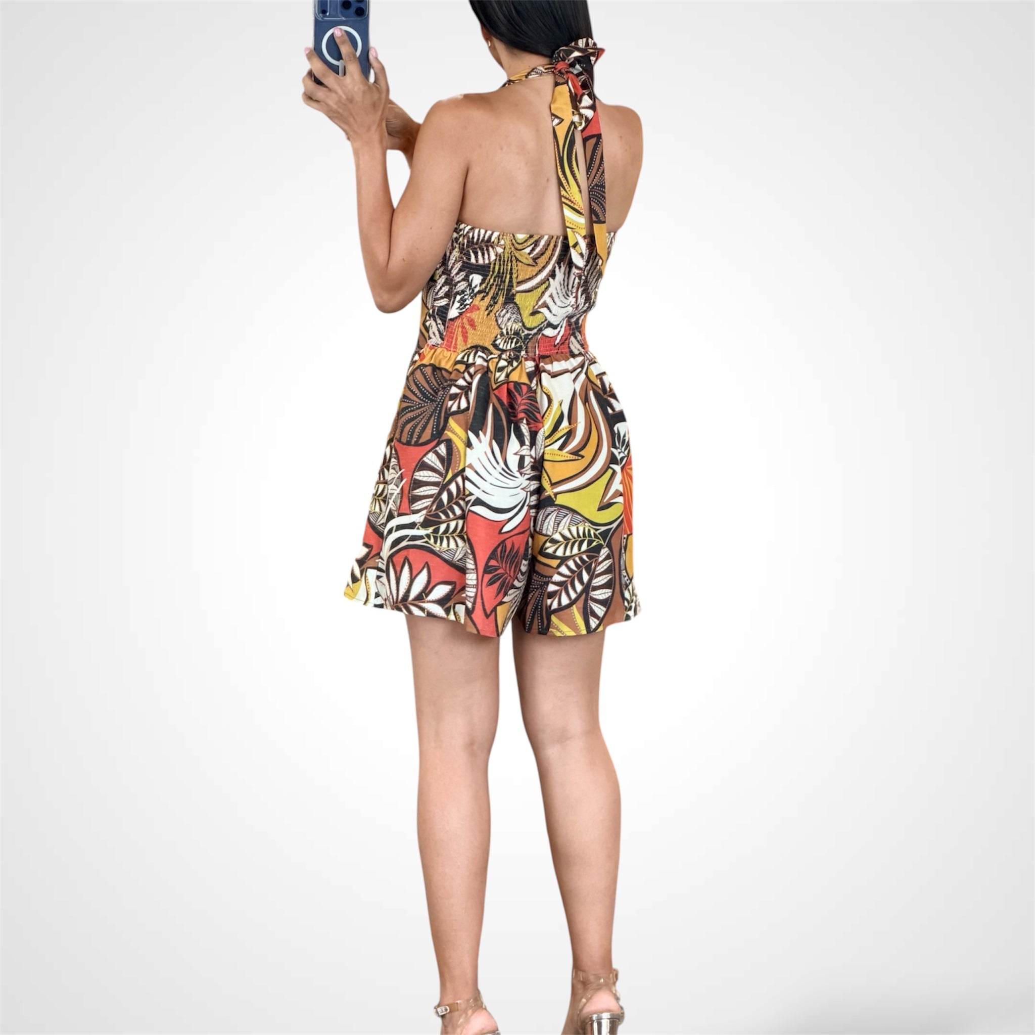 Multi Browny Romper-3