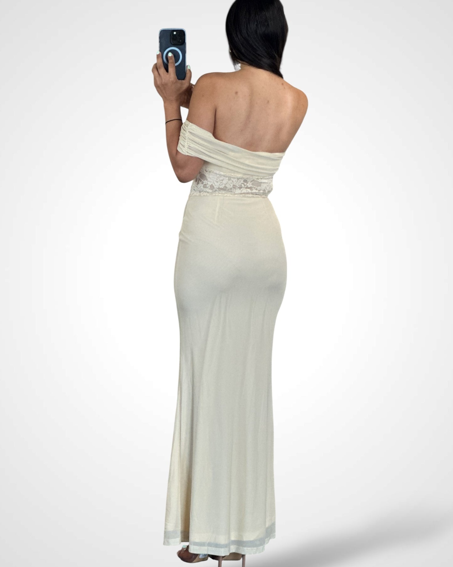 Off Shoulder Lace Maxi Dress