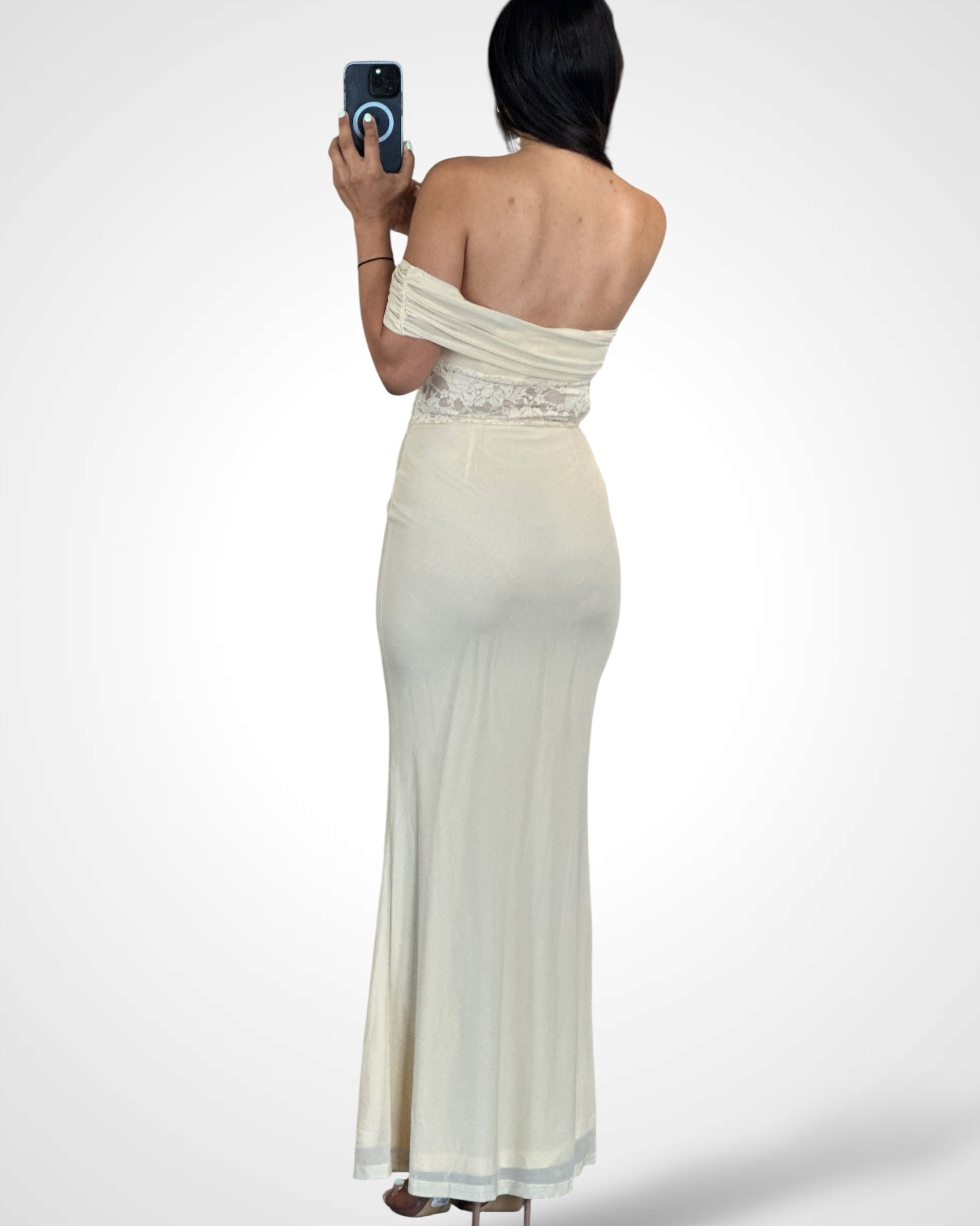 SJQ-Off Shoulder Lace Maxi Dress-3