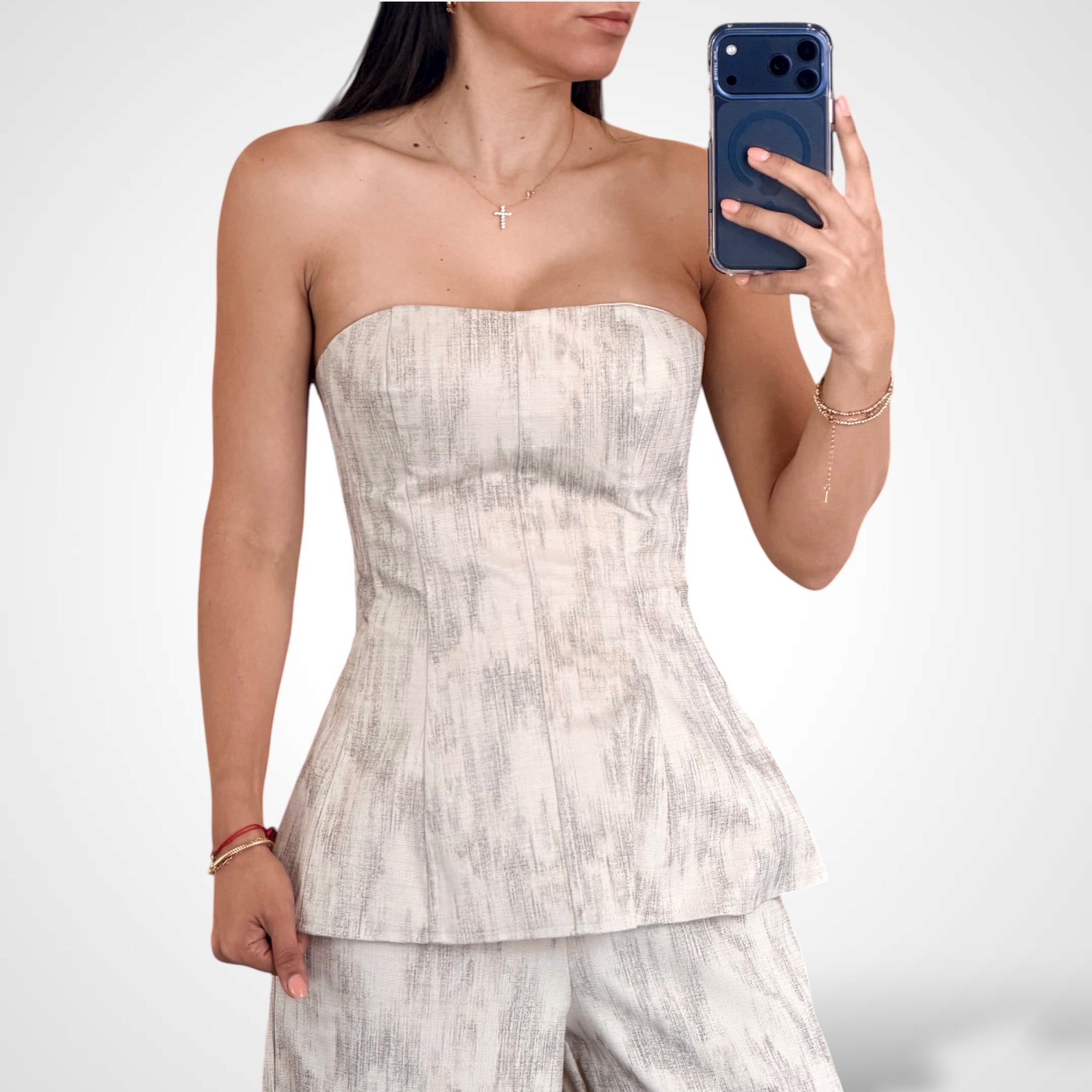 Brush Stroke Corset Top & Pant 2-pc Set