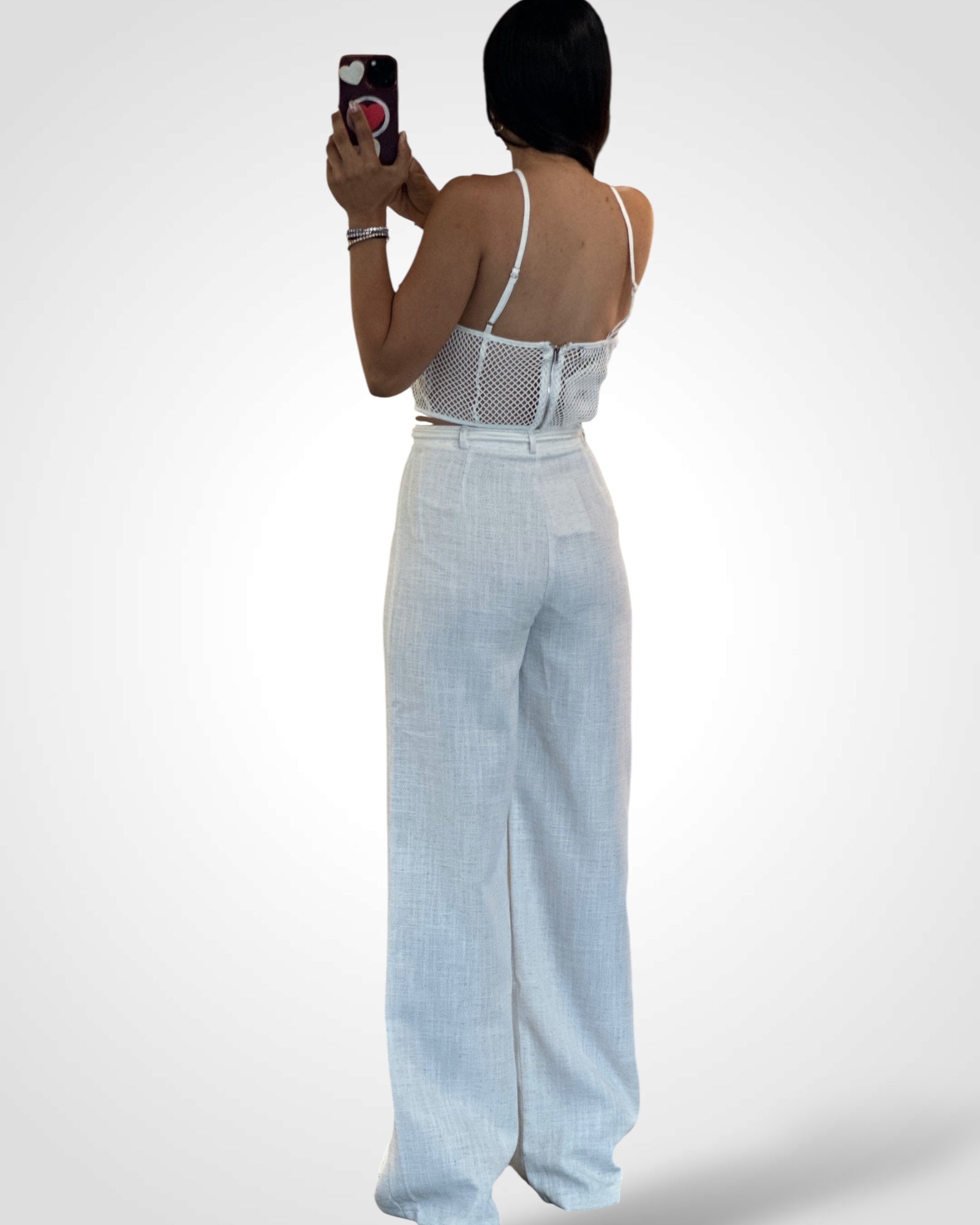 SJQ-Crochet Line Crop Set