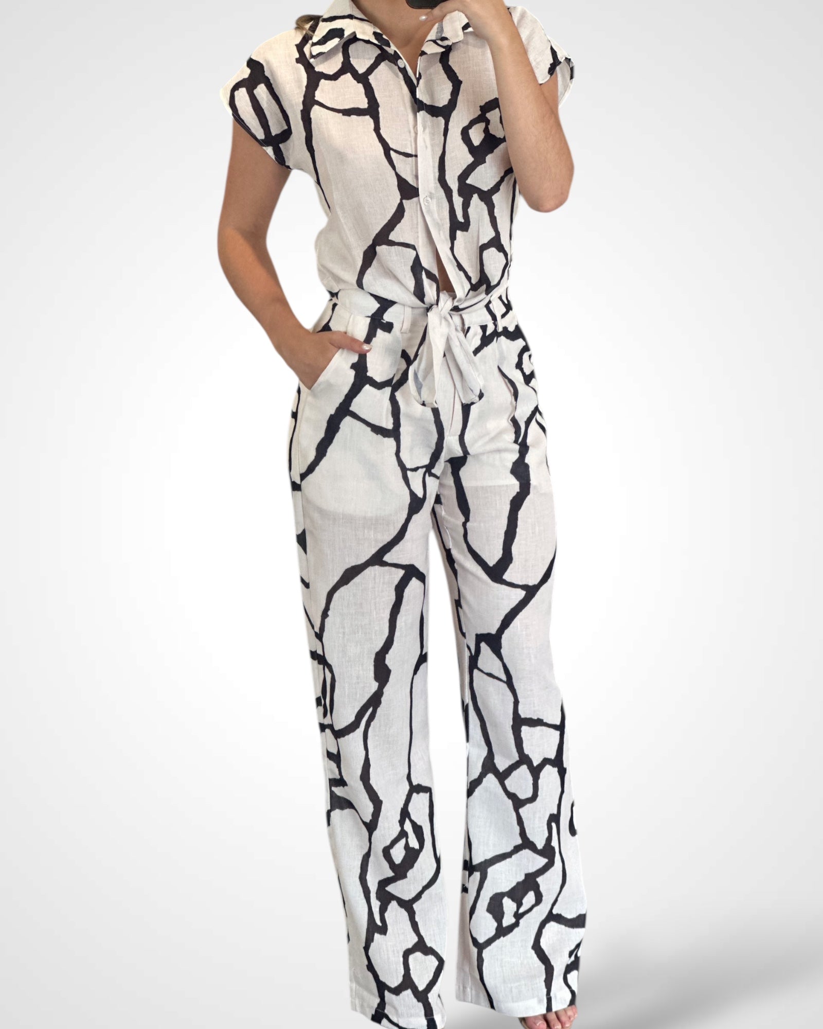 Abstract Pant Set