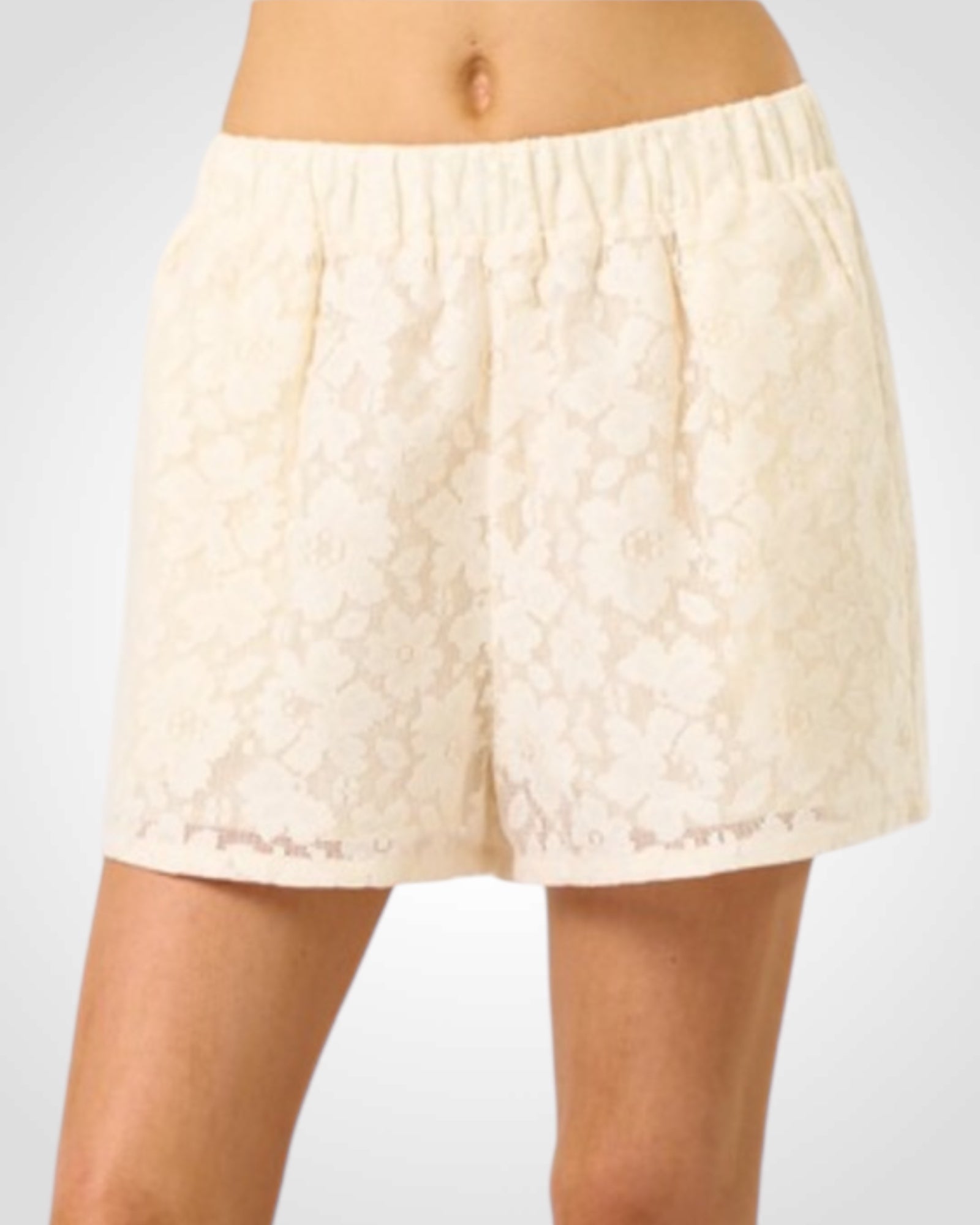 LACE ELASTIC SHORTS•-4