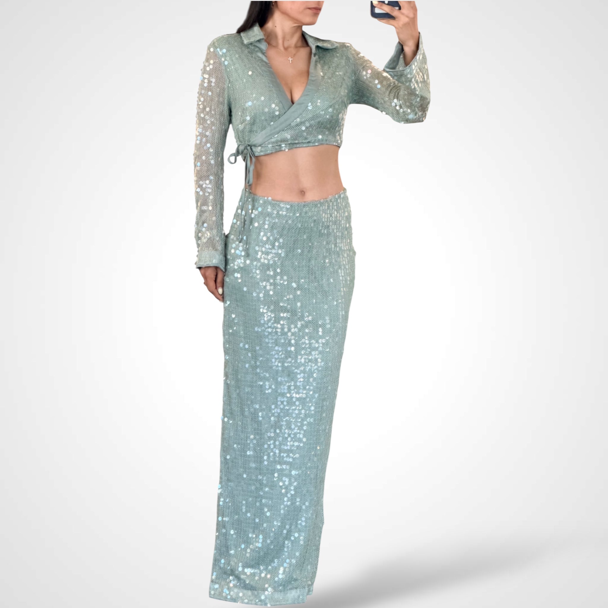 SAGE SEQUIN SET•-1