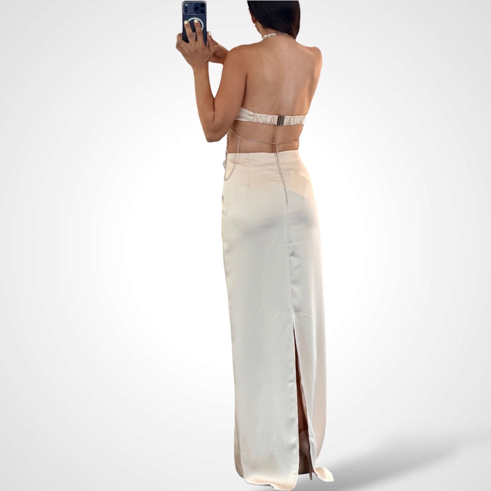 BEADED HALTER MAXI SKIRT SET-3