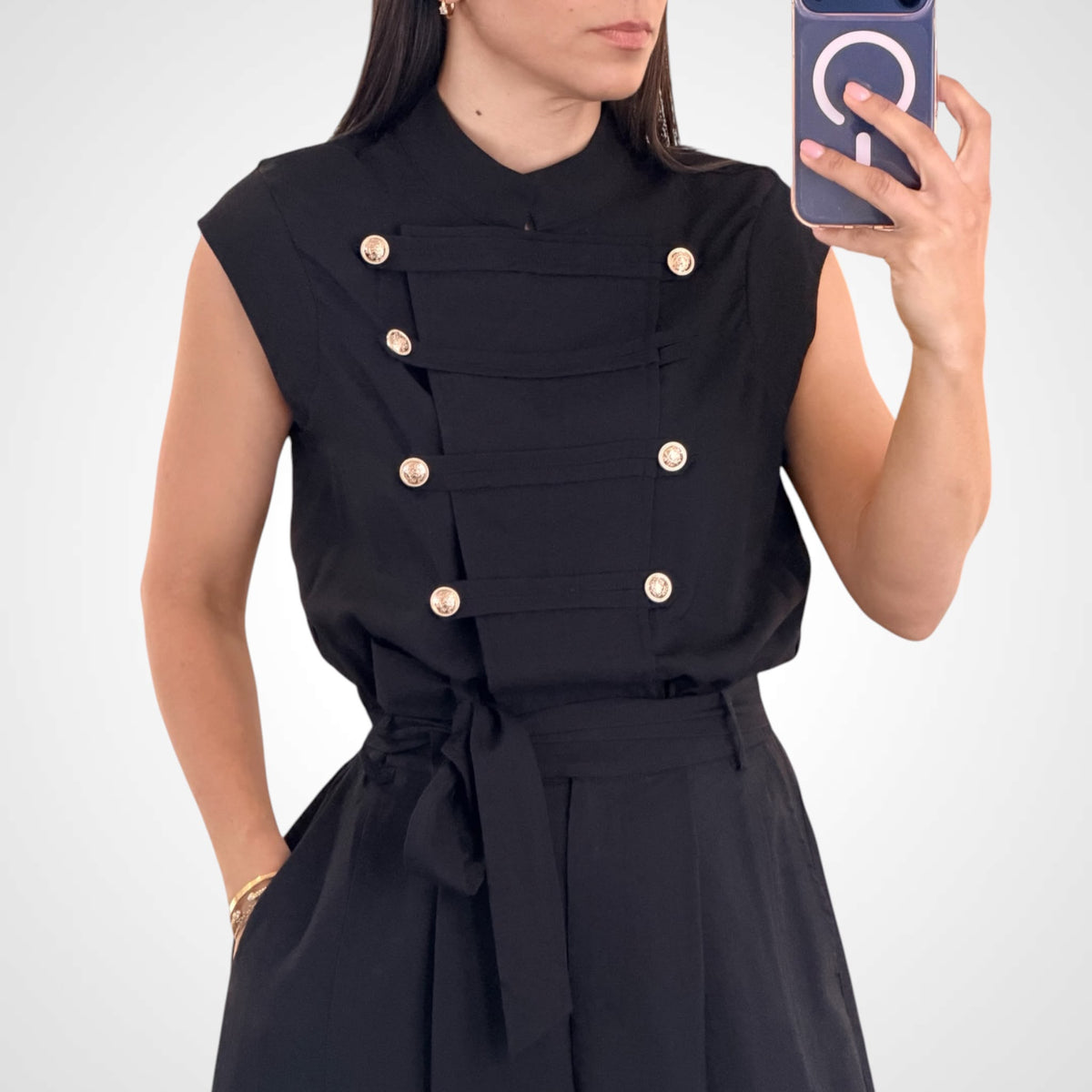 (PRE-ORDEN) Milano Gold Button Jumpsuit-2