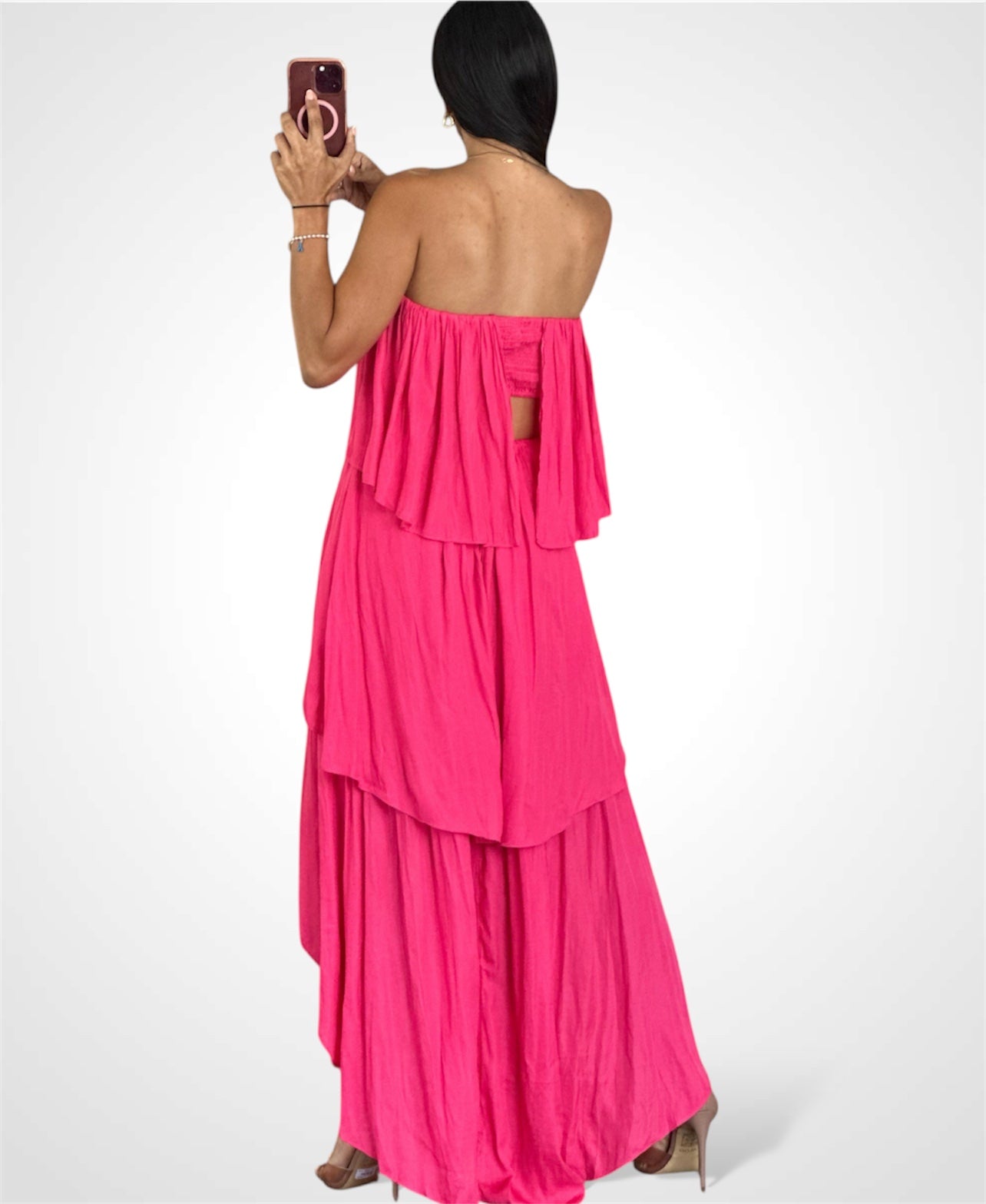 TIERED HIGH LOW DRESS