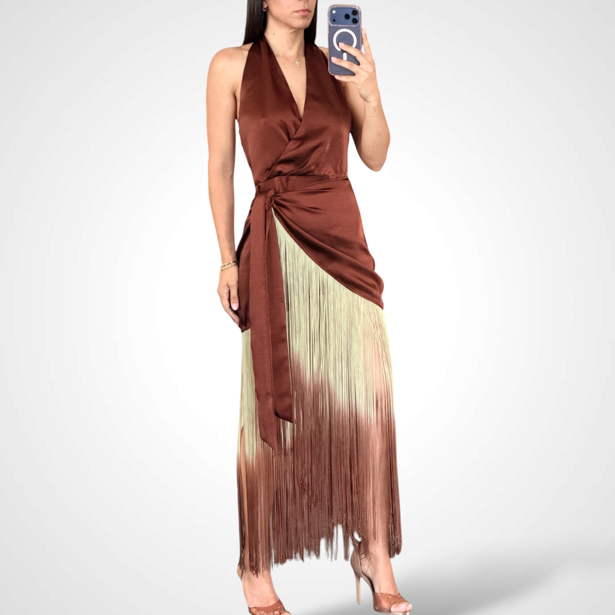 Mocha Muse Fringe Dress-1