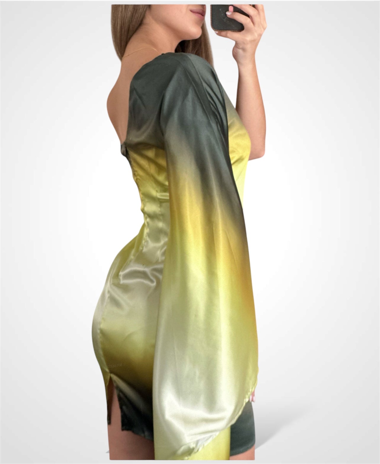 SPARROW ONE SHOULDER SATIN PRINT MIDI DRESS•-3