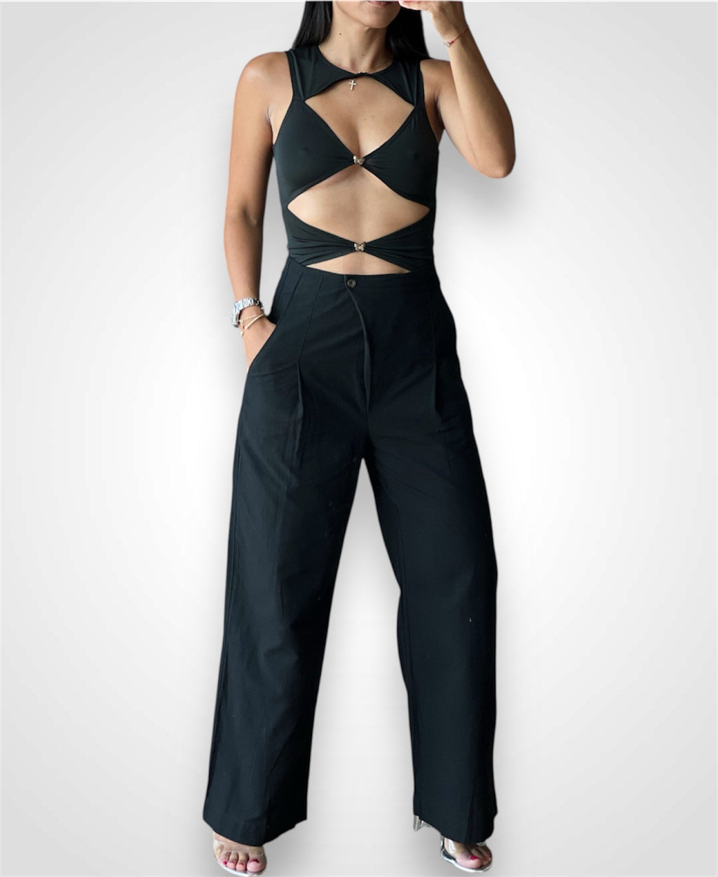 BLACK CASSIE BUTTERFLY TOP