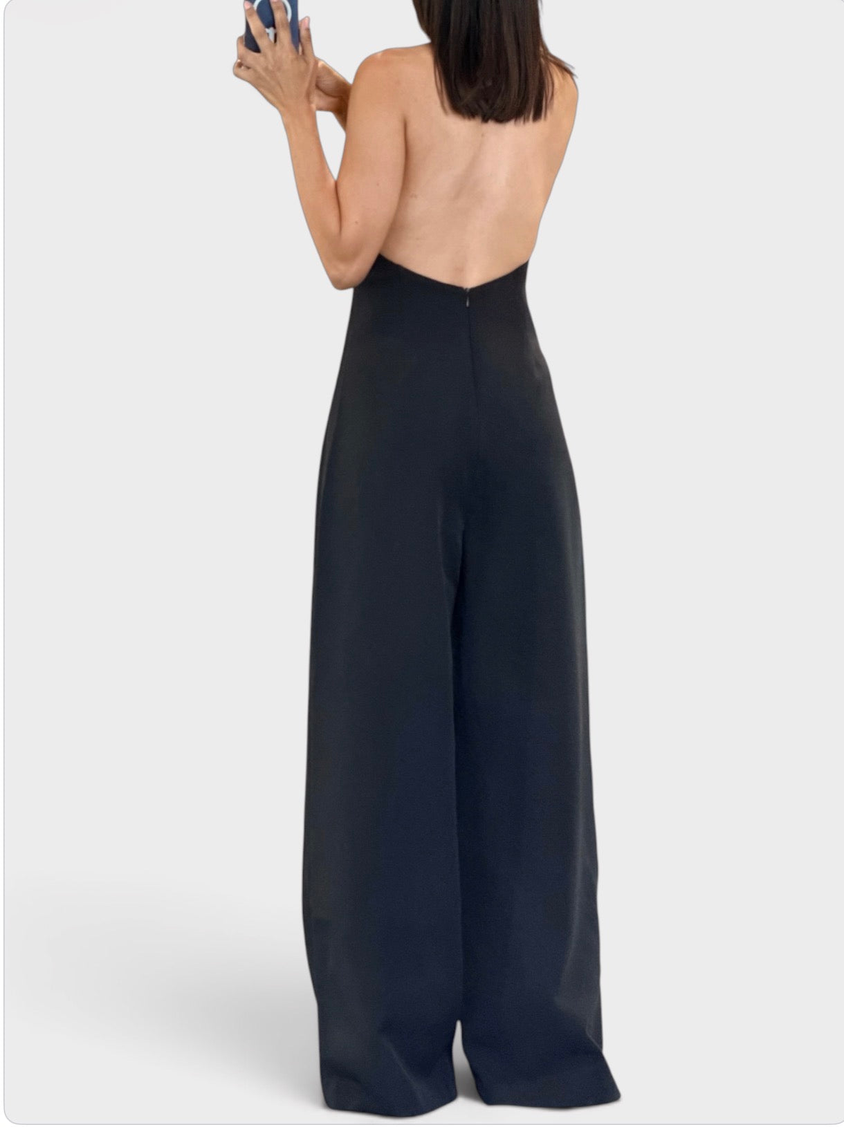 Black Halter Long Jumpsuit-2