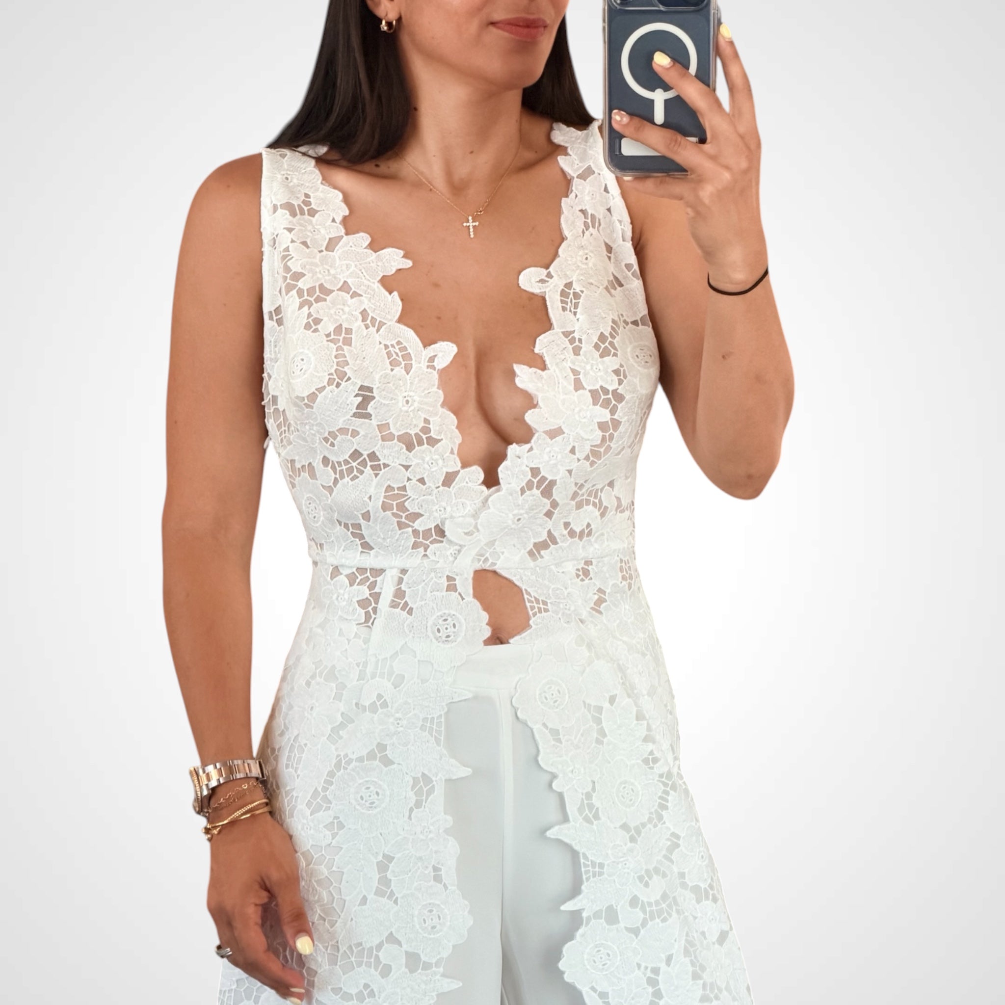Lace Cut-Out Layered Set-2