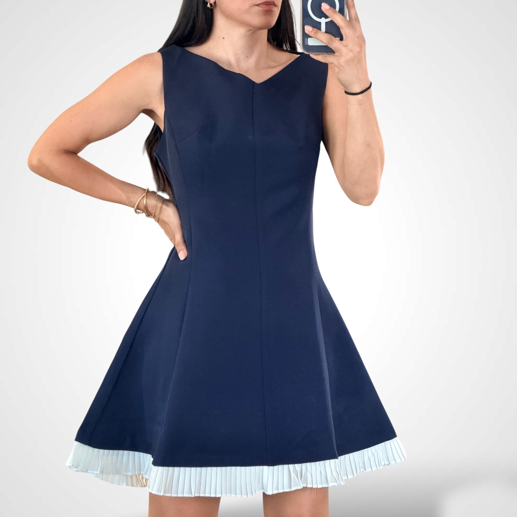 Solid Mini Dress•-2