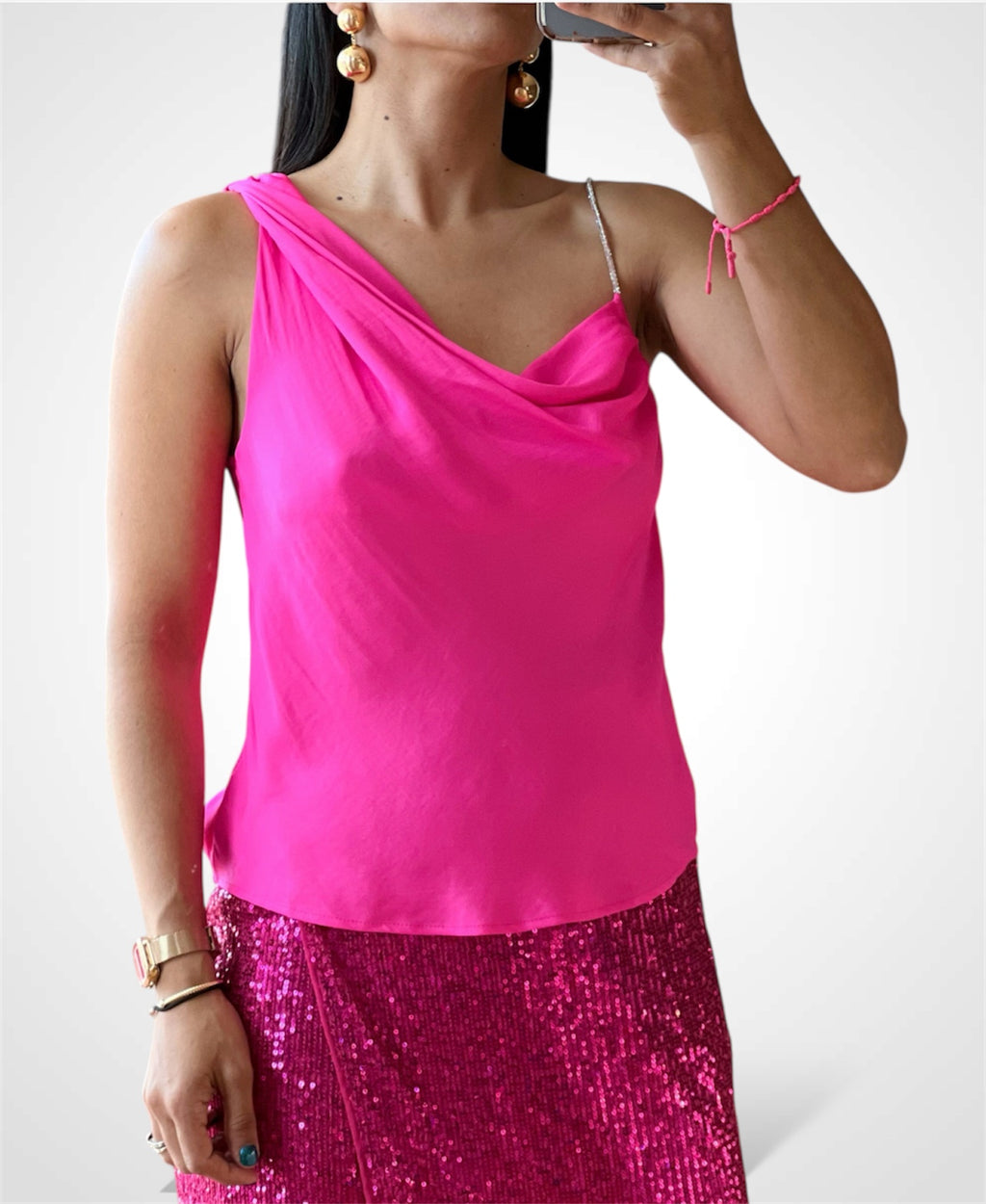 Súper Pink Jewel Strap Top