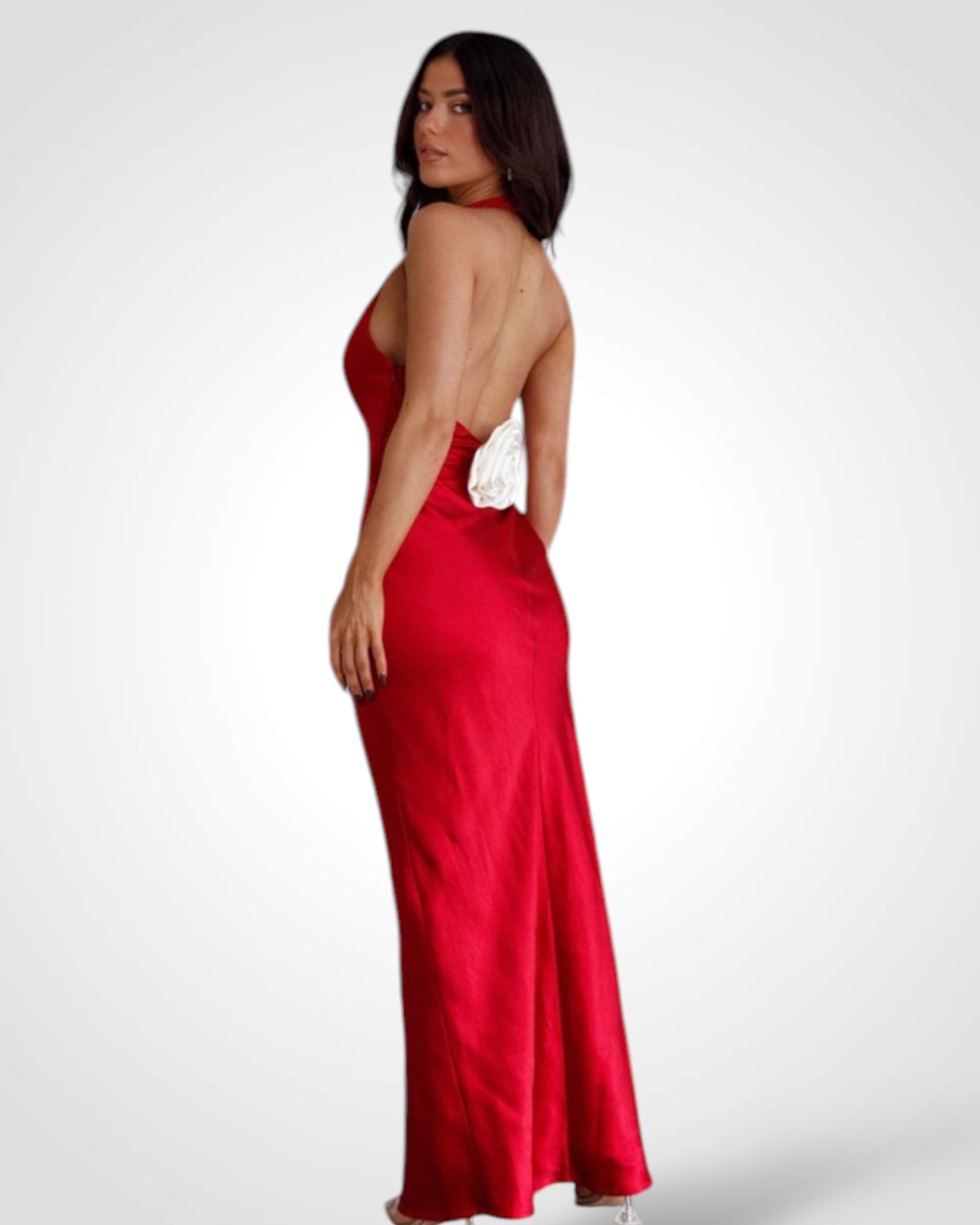 SJQ-Halterneck Satin Maxi Dress