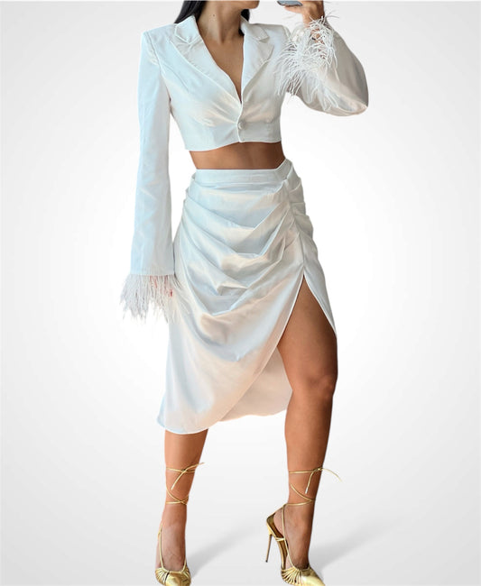 Feathers Blazer Set