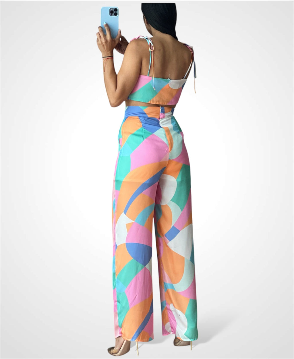 Pink Blue Long Pants