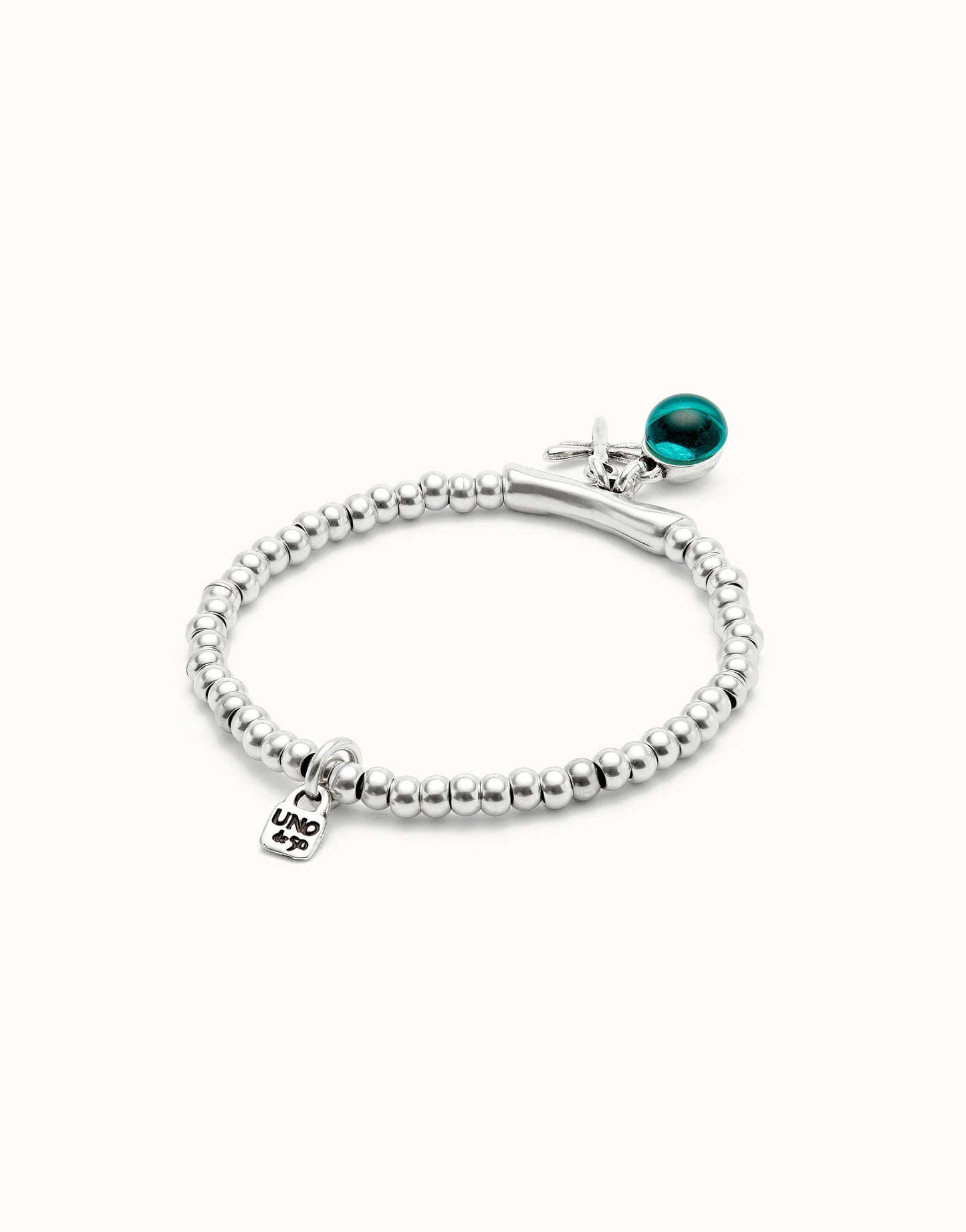UNO DE 50 - Pulsera bañada en plata de ley con cristal de murano y libélula