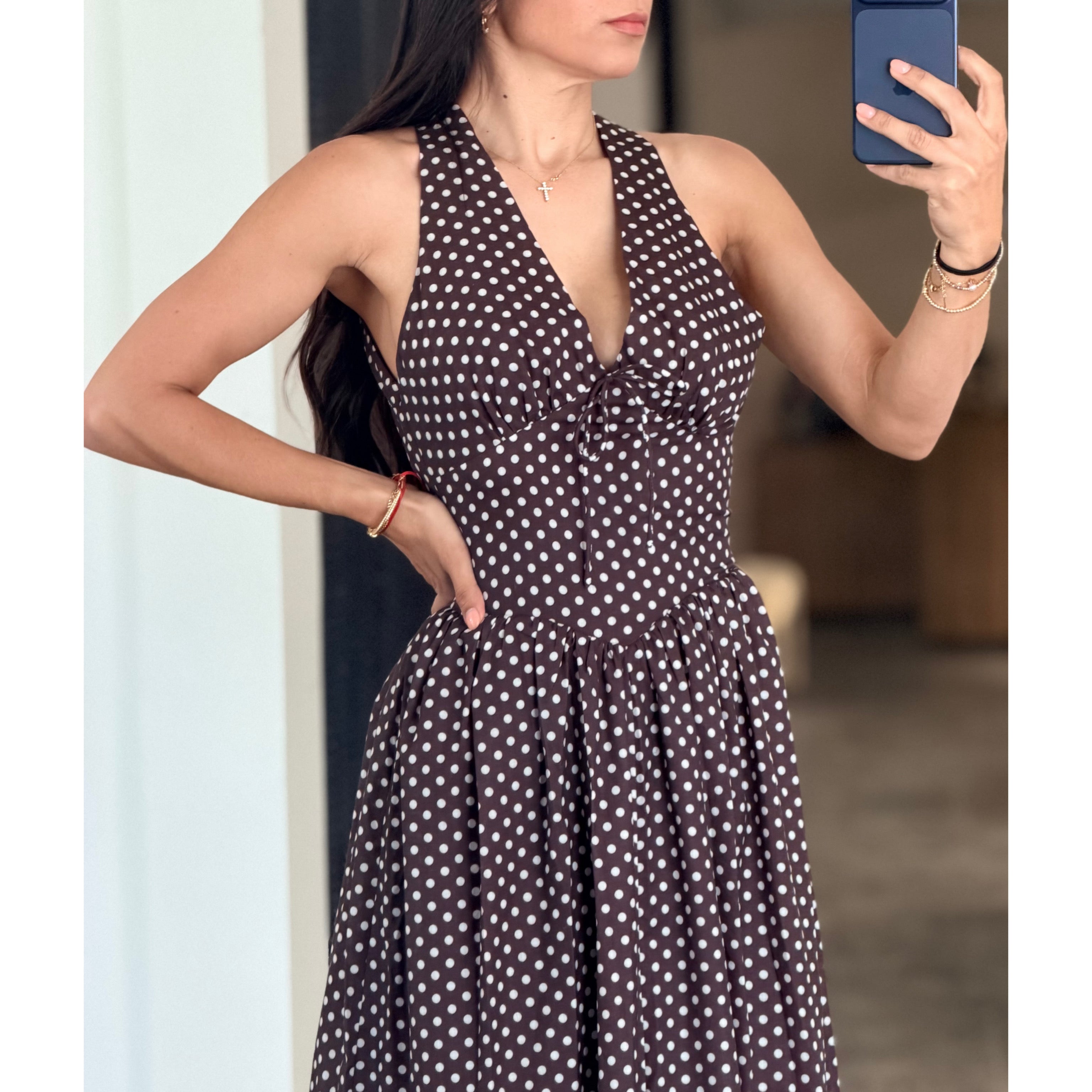 SJQ-CHOCOLATE LONG DRESS