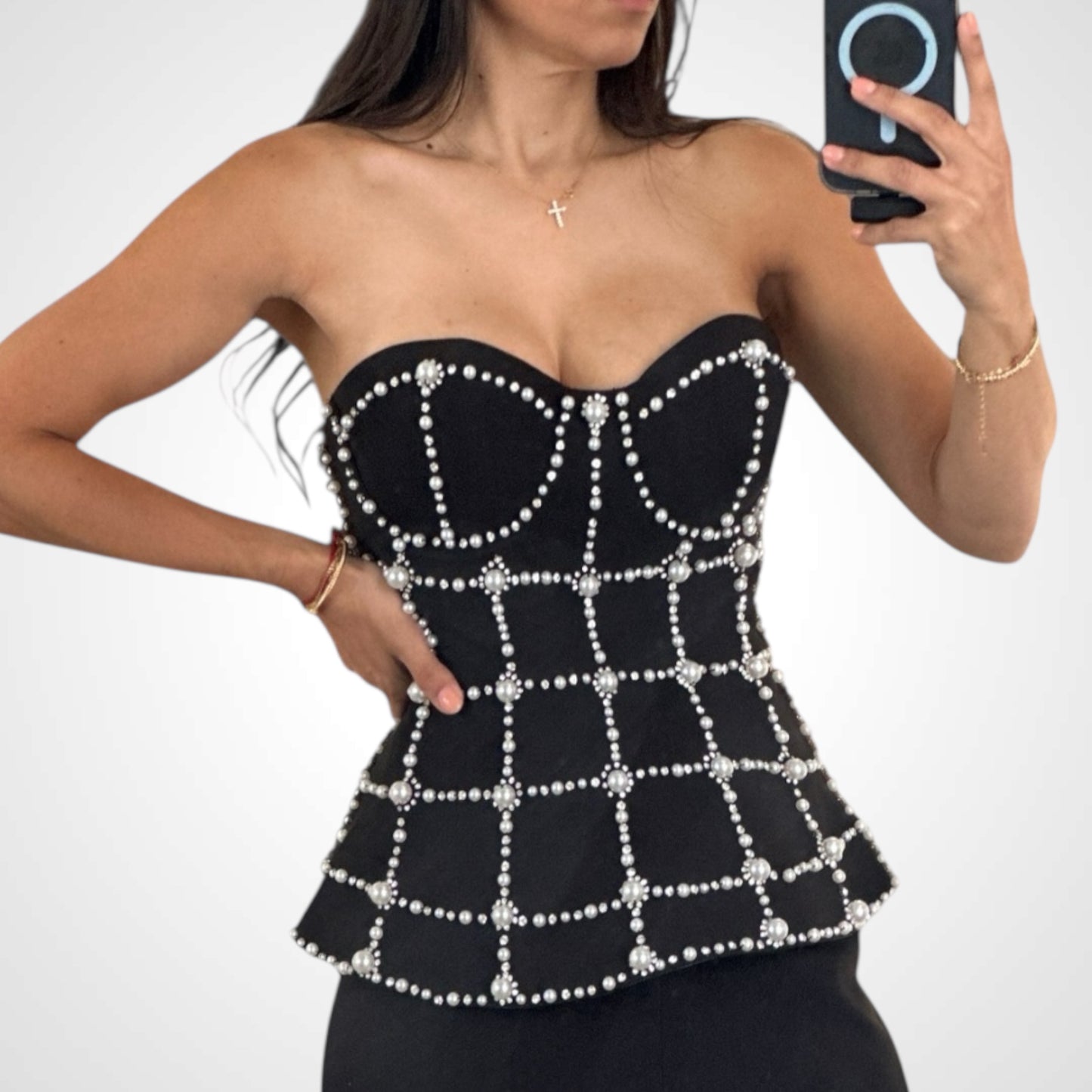 BLACK EMBELLISHED PANT SET