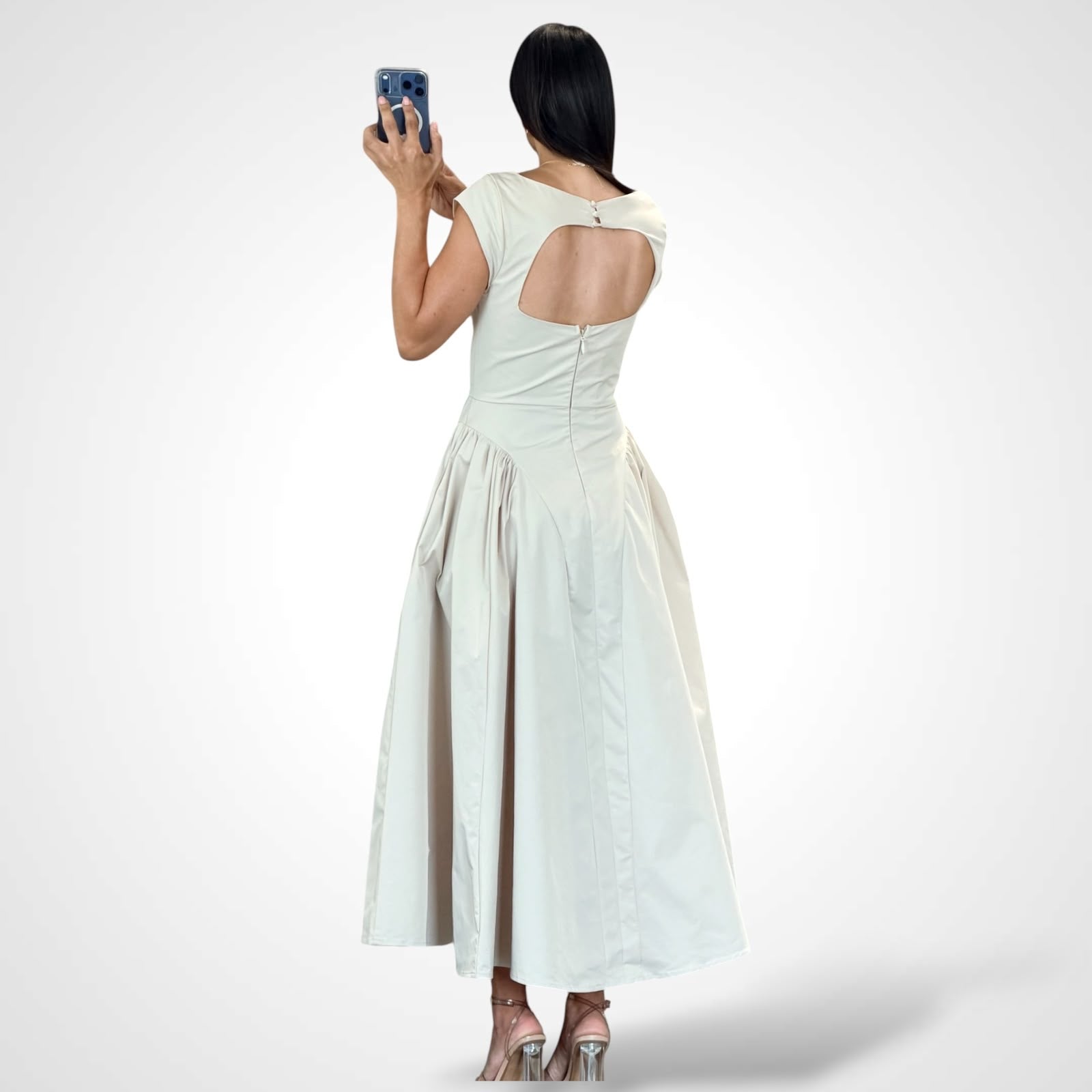 Taupe Midi Dress-3