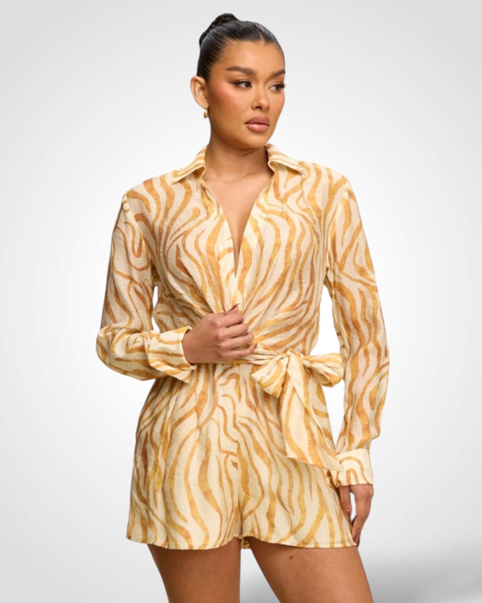 Zebra Shirt Romper-3
