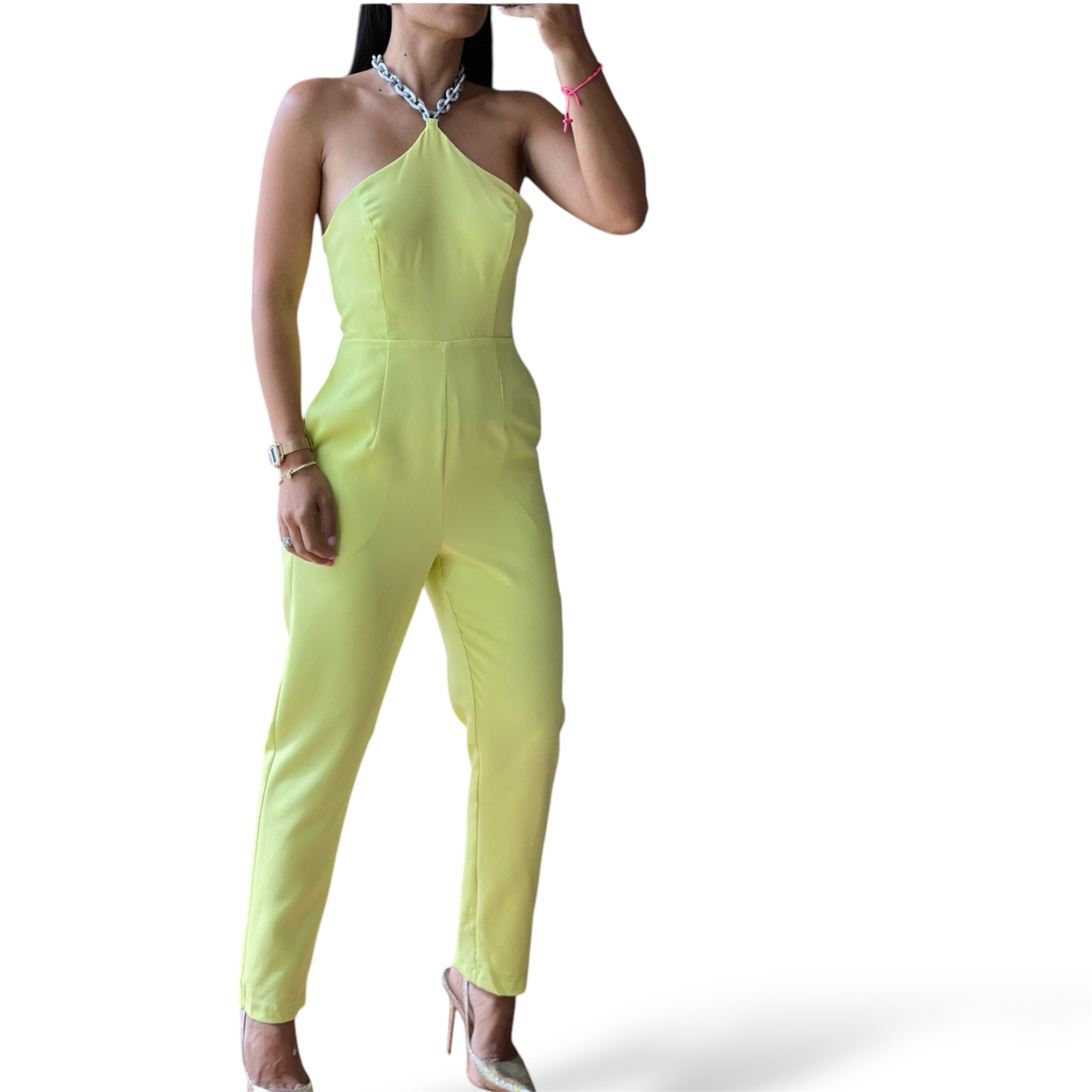 Halter Lime Jumsuit•-1