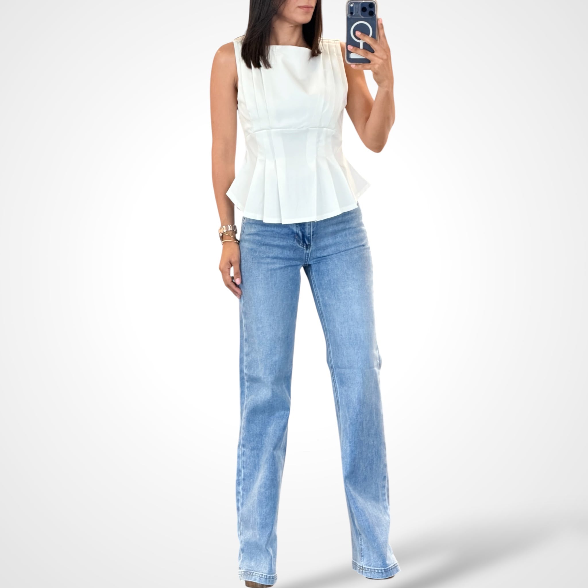 White Woven Top-3