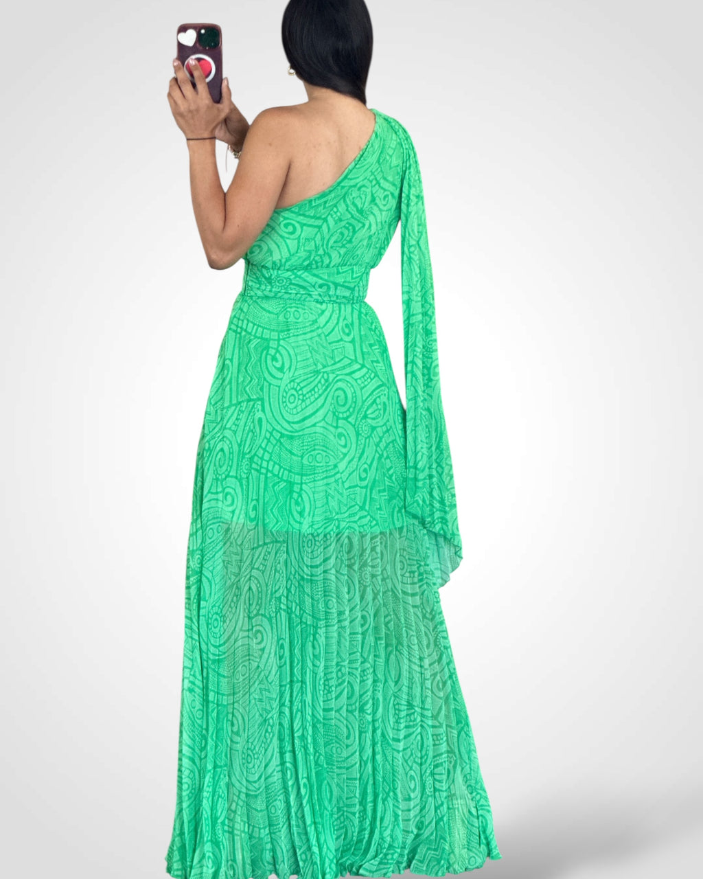 One Shoulder Print Maxi Dress