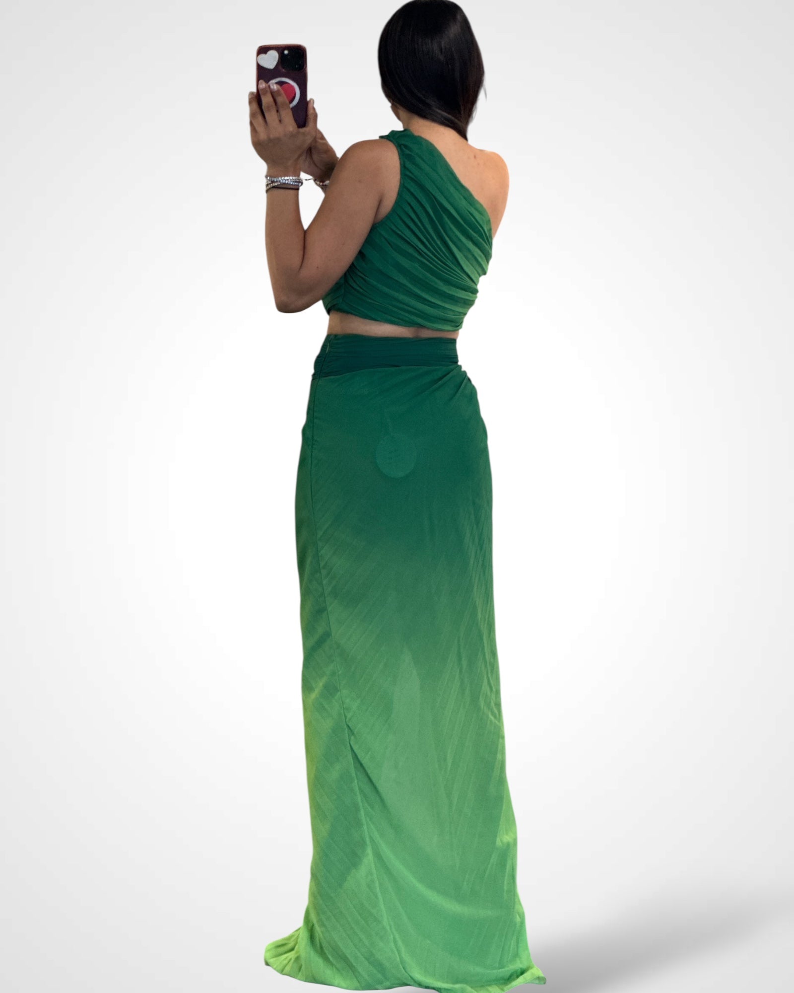 OMBRE PLEATED SKIRT SET