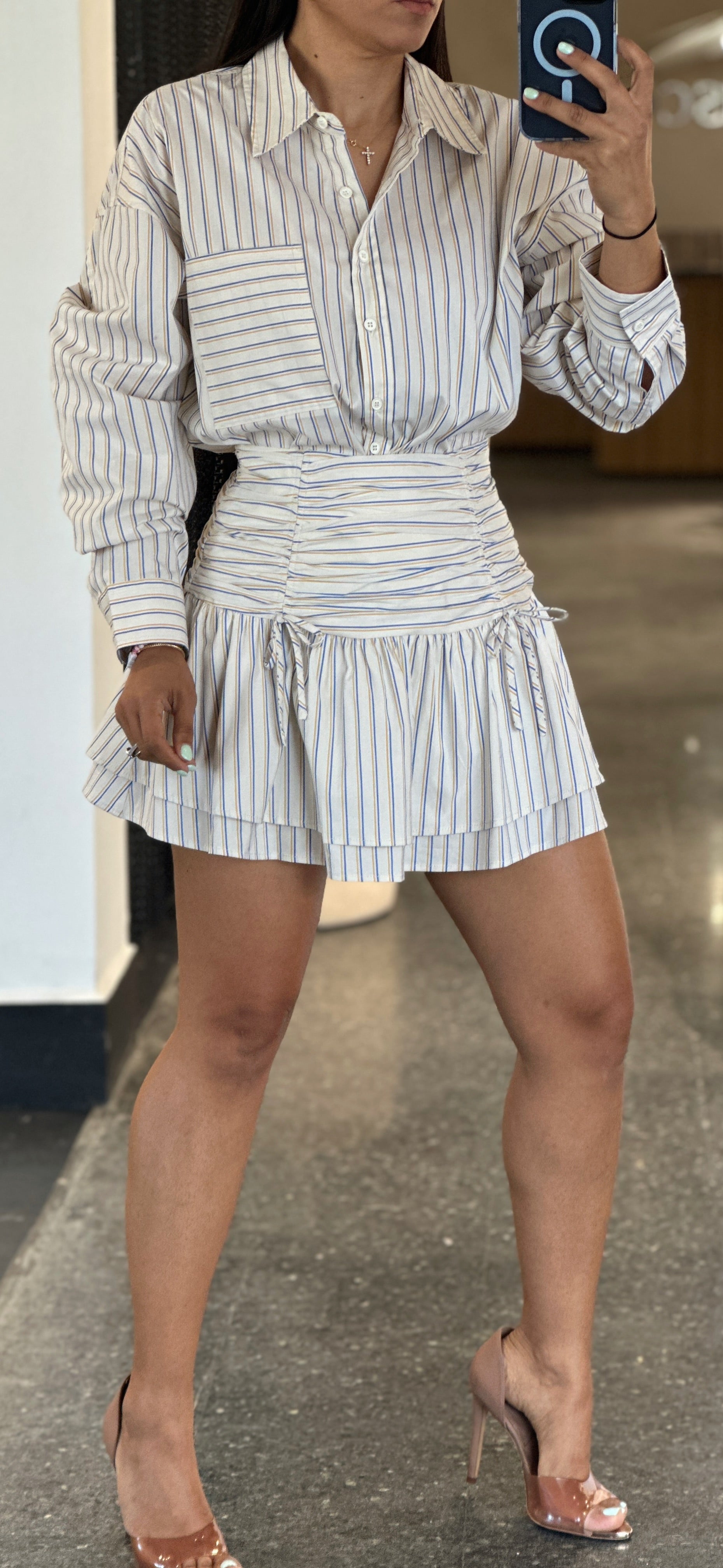 Striped Oversized Shirt•-2