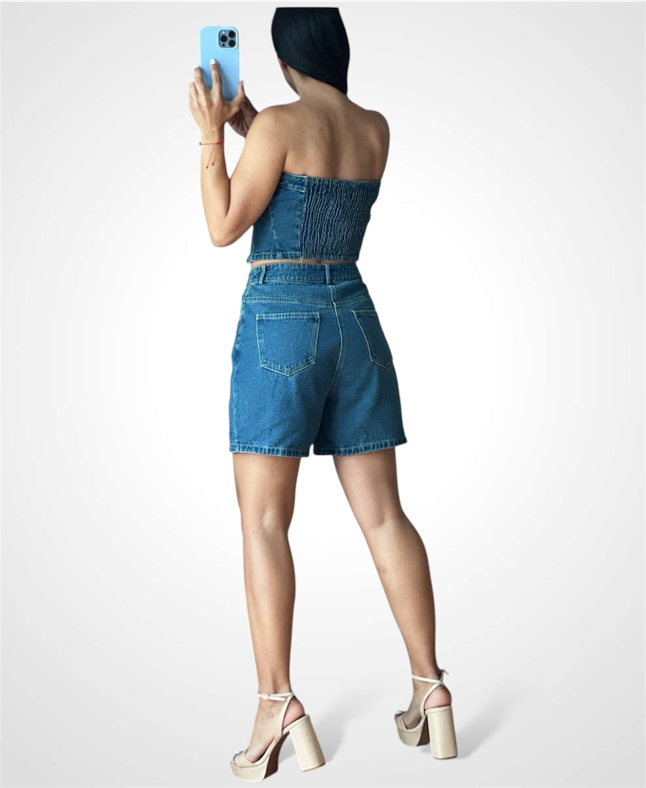 Mid Lenght Denim Short•-3