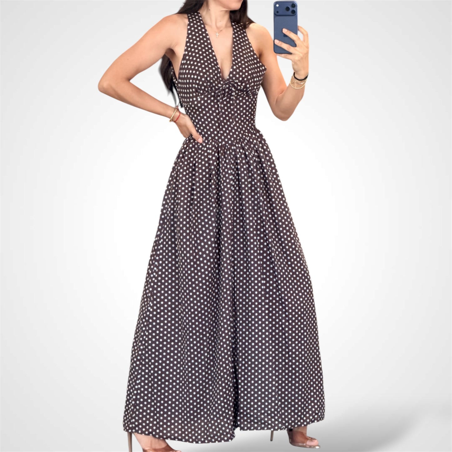 SJQ-CHOCOLATE LONG DRESS